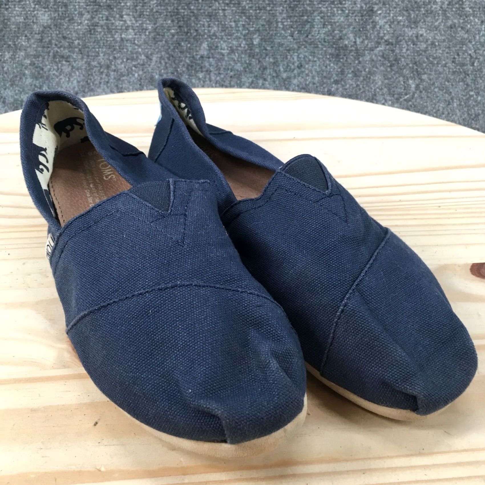 Toms TOMS Shoes Womens 8.5 Casual Slip On Flats Comfort Blue Fabric Low Top Round Toe Size M / US 6-8 / IT 42-44 - 3 Thumbnail