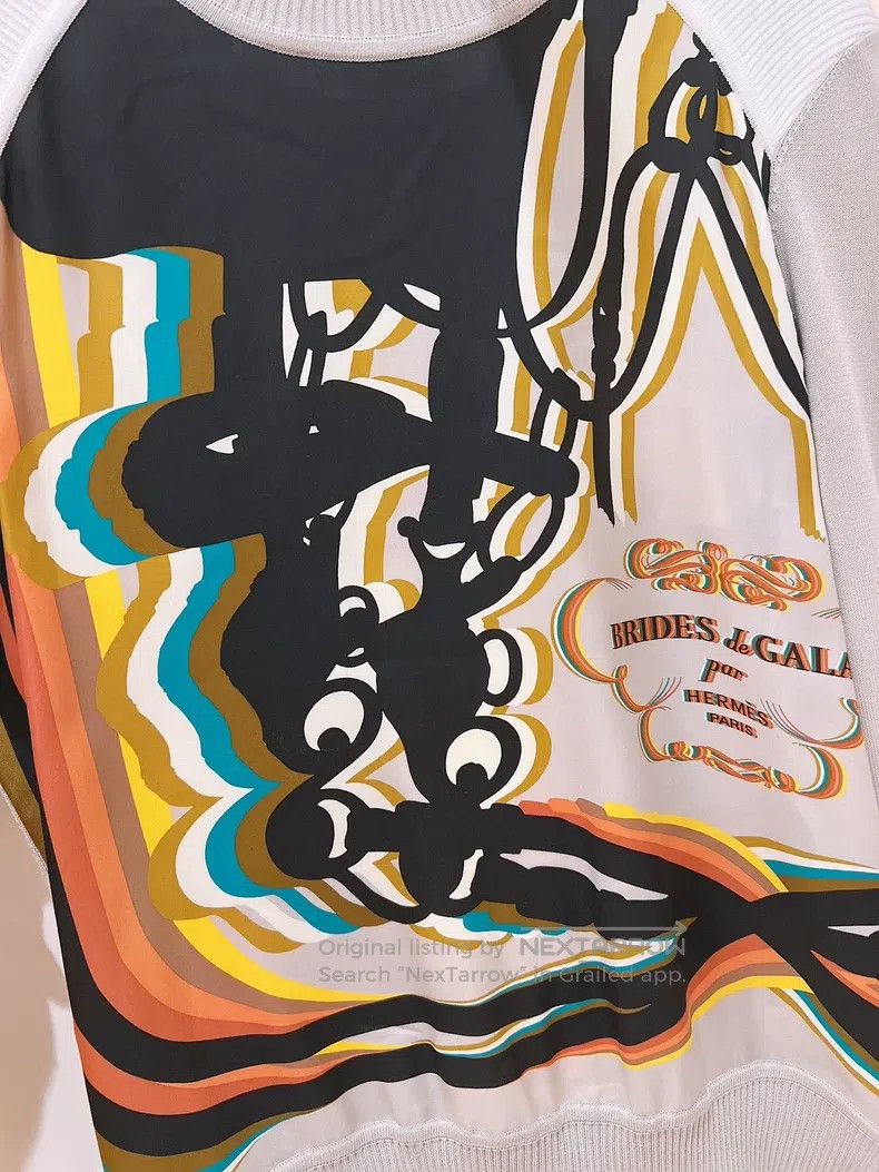 Other Hermes Silk Printed Knit Top Size XXS / US 00 / IT 34 - 6 Thumbnail