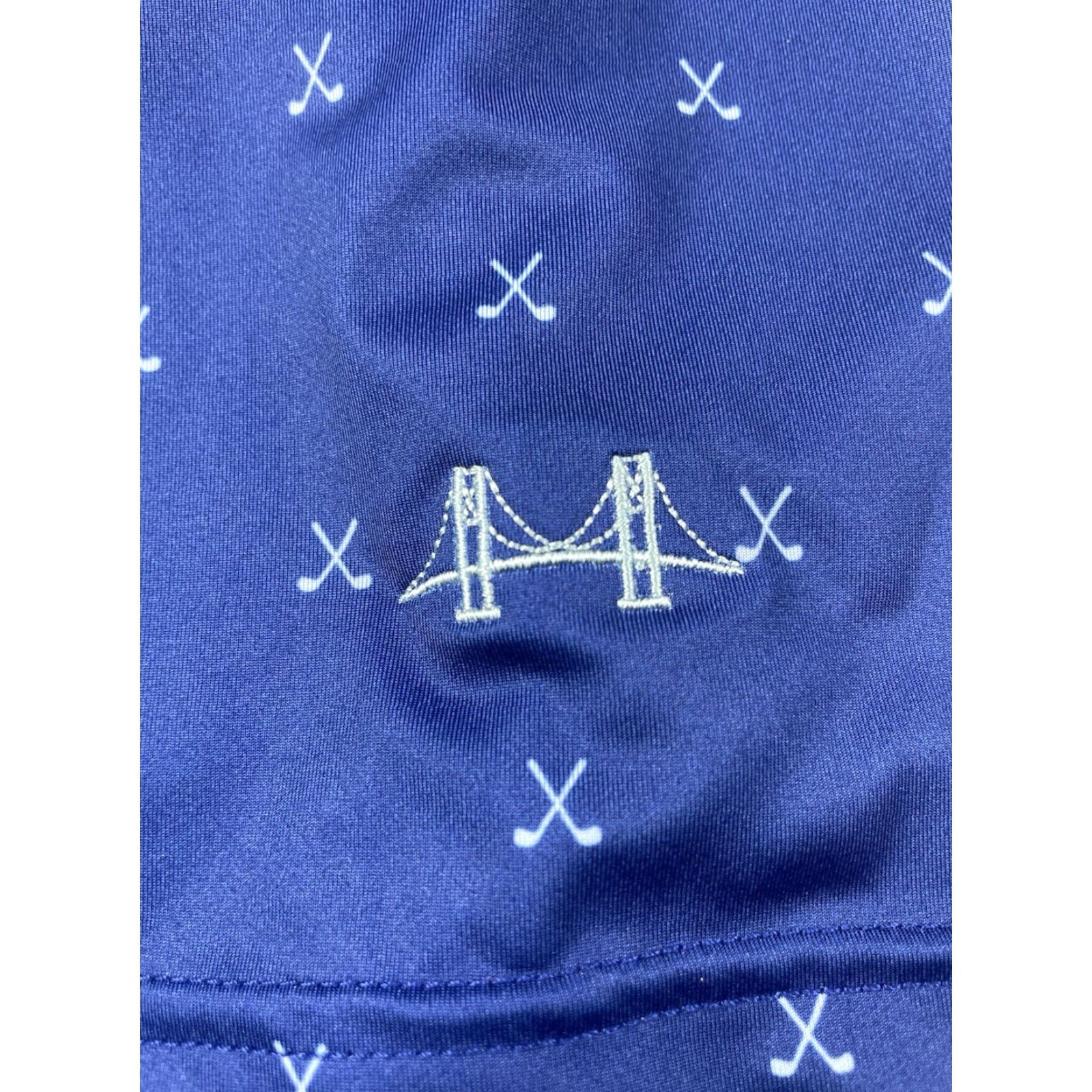 Vintage Donald Ross Polo Shirt XXL AOP Geometric Performance Blue Golf Sport Mens Size US XXL / EU 58 / 5 - 8 Thumbnail