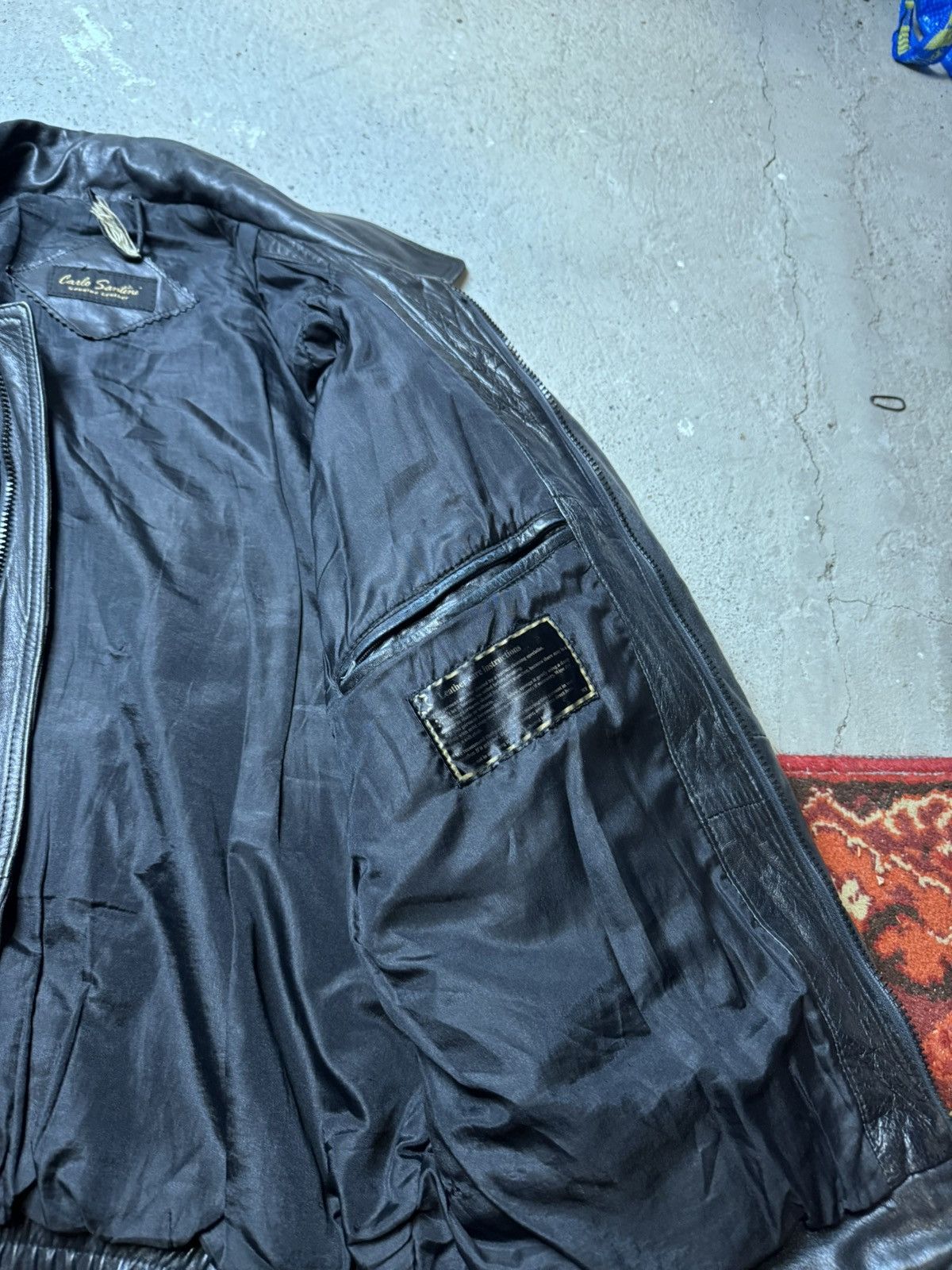 Vintage Vintage Y2K Carlo Santini Leather Opium Faded Bomber Jacket Size US S / EU 44-46 / 1 - 9 Thumbnail