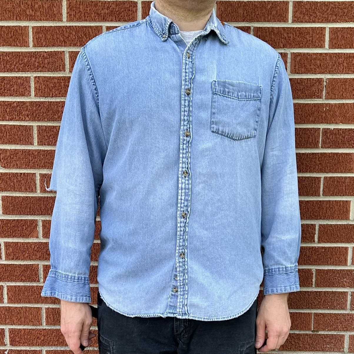 Puritan Vintage Puritan thrashed long sleeve denim button up shirt Size US L / EU 52-54 / 3 - 2 Thumbnail