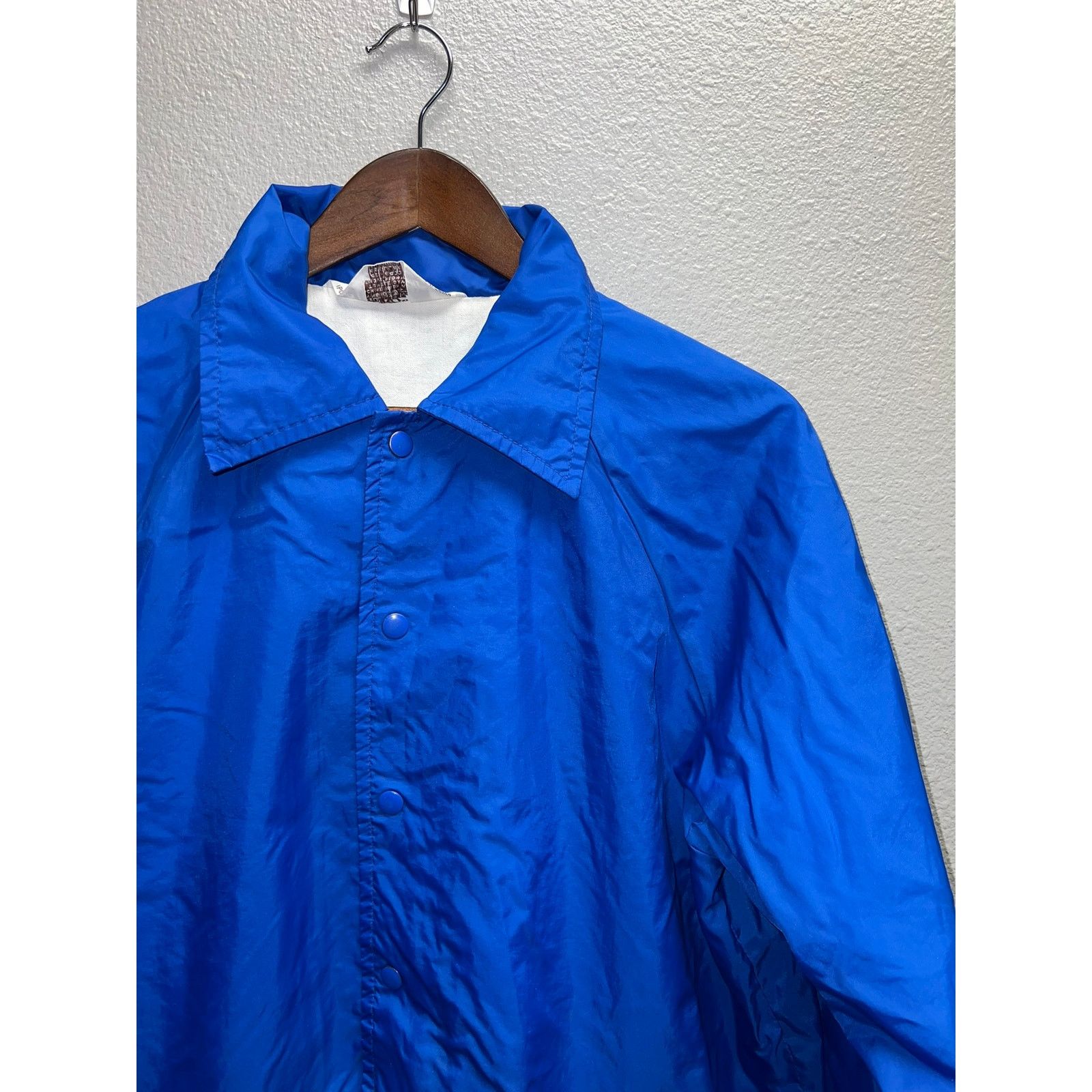 Vintage Vintage Montgomery Ward Jacket Blue Blank Button Down Nylon Size US L / EU 52-54 / 3 - 3 Thumbnail