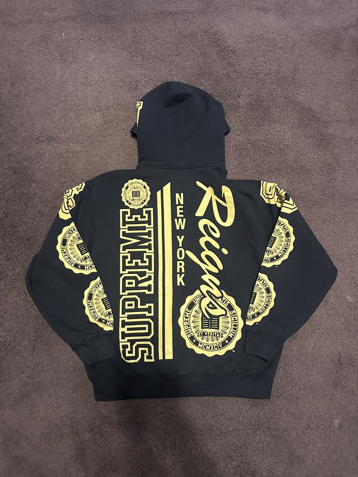 Supreme Supreme Knowledge Reigns Zip Up Hoodie Black (Size Small) Size US S / EU 44-46 / 1 - 2 Thumbnail