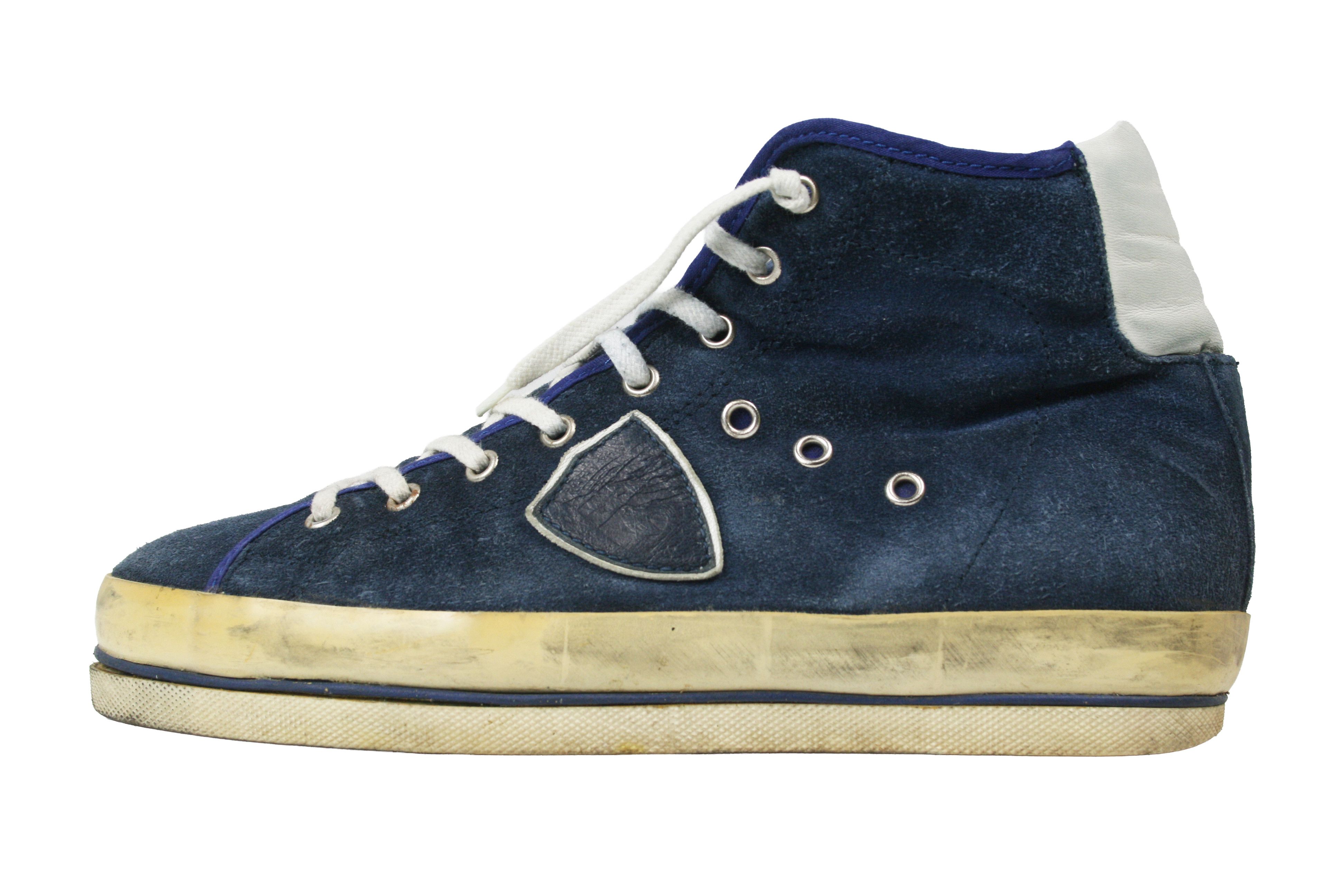 Philippe Model PRSX Suede Grunge Distressed High Top Sneakers Size US 8 / EU 41 - 3 Thumbnail