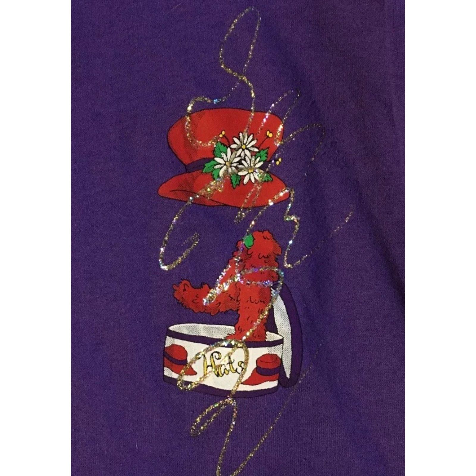 Vintage Vtg 80s Faded Glitter Art Cardigan Sweatshirt XL USA Hoodie Women's Purple 90s Grunge Nature Boxy Cardigan Size XL / US 12-14 / IT 48-50 - 3 Thumbnail