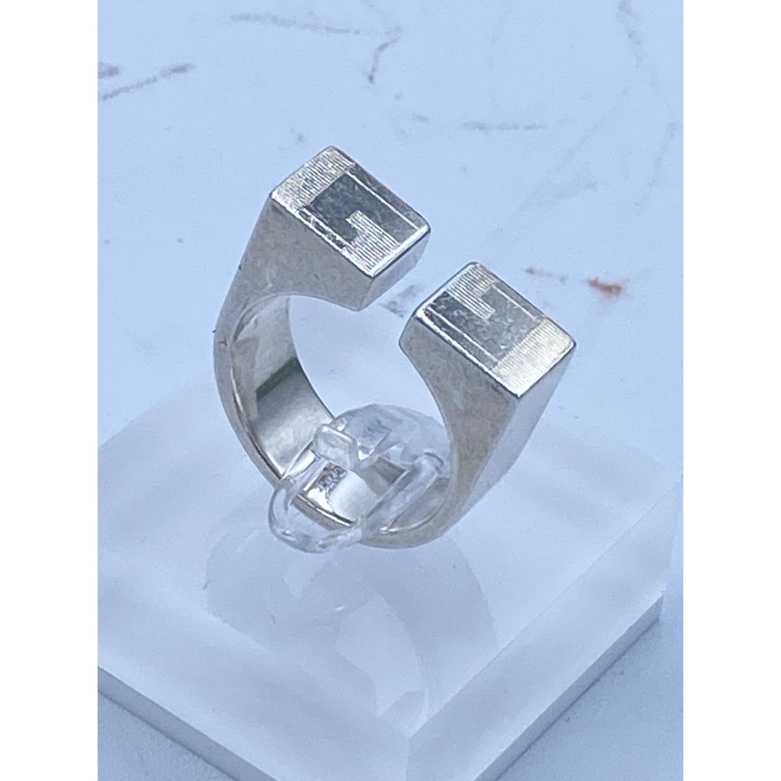 Gucci Authentic Gucci Sterling Silver GG Open Ring – Size 10 Size ONE SIZE - 11 Thumbnail