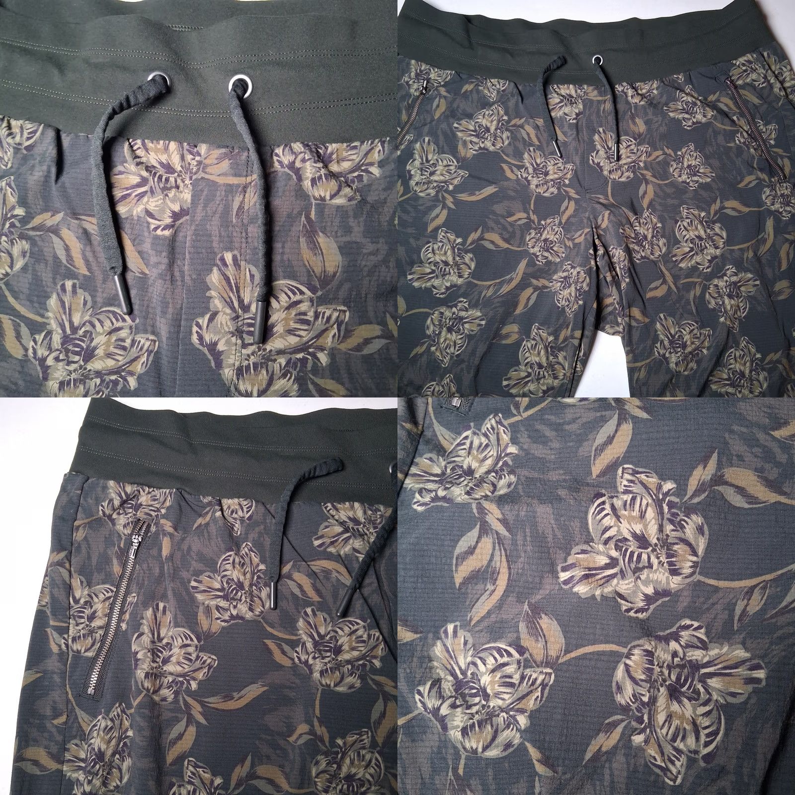 Athleta Athleta Jogger Pants Green Purple Floral Rip Stop Trekkie North 18 Women Size 40" / US 18 - 10 Thumbnail
