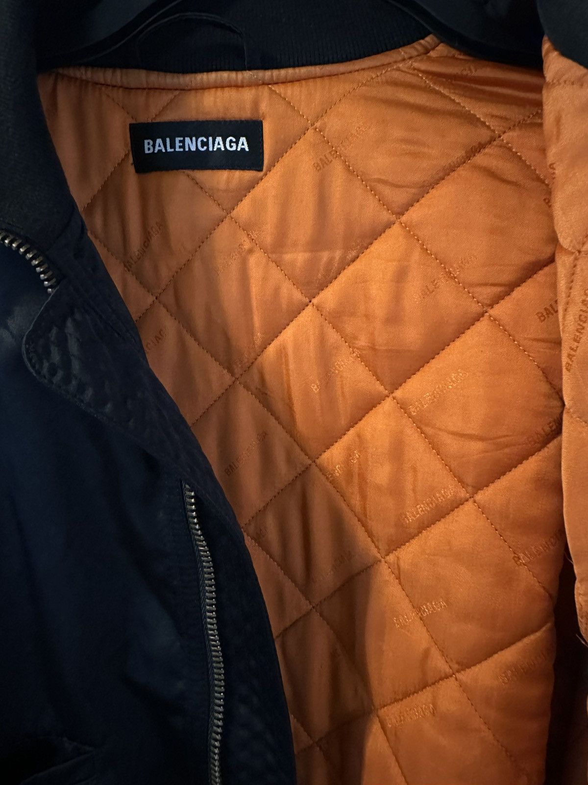 Balenciaga Balenciaga Mens Bomber Jacket with Orange Lining Size US S / EU 44-46 / 1 - 3 Thumbnail