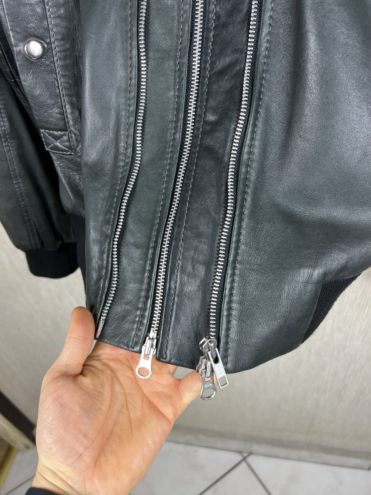 GOOSECRAFT Vintage Goose Craft bomber leather jacket double zip Size US L / EU 52-54 / 3 - 10 Thumbnail