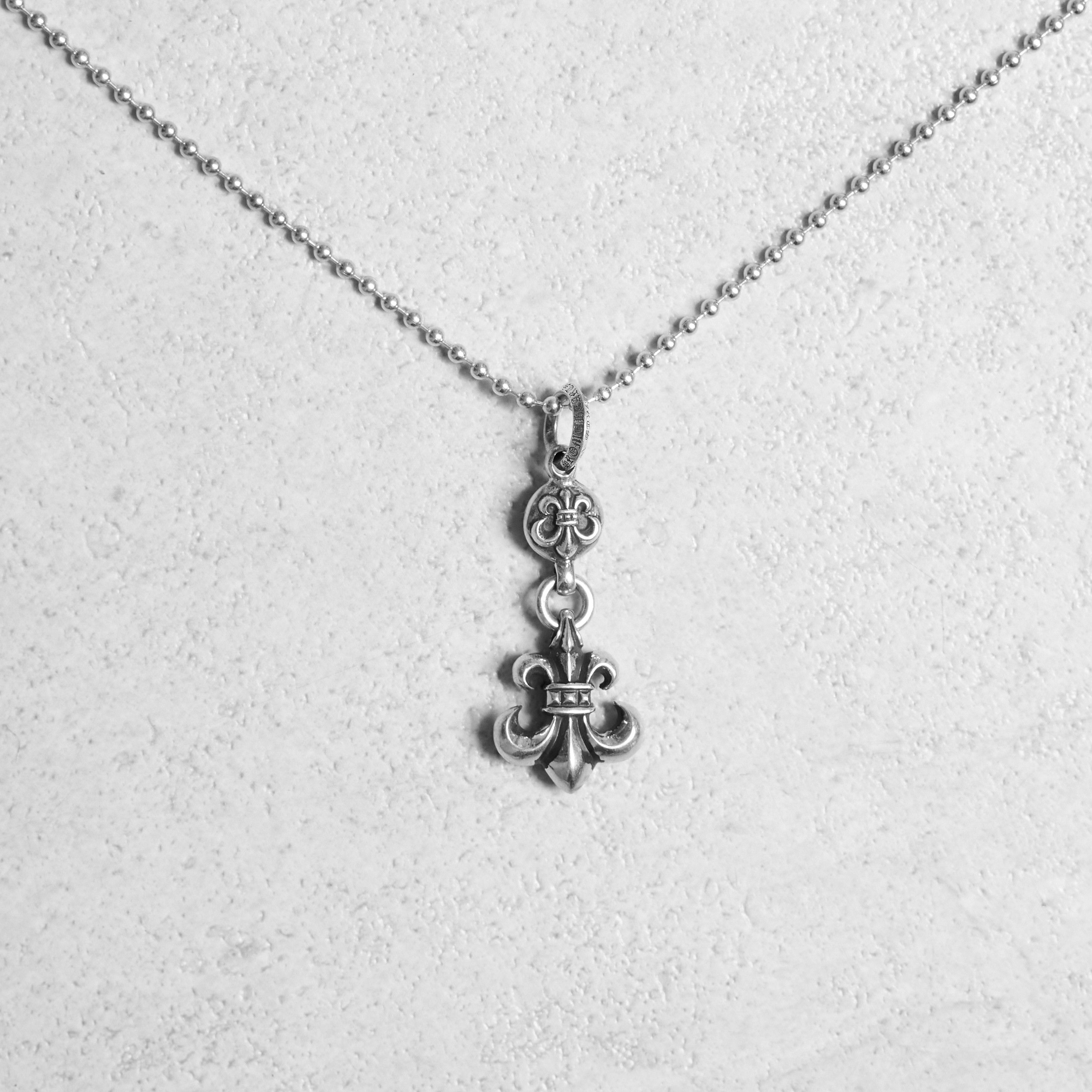 Chrome Hearts CHROME HEARTS One Ball BS Fleur Silver Necklace