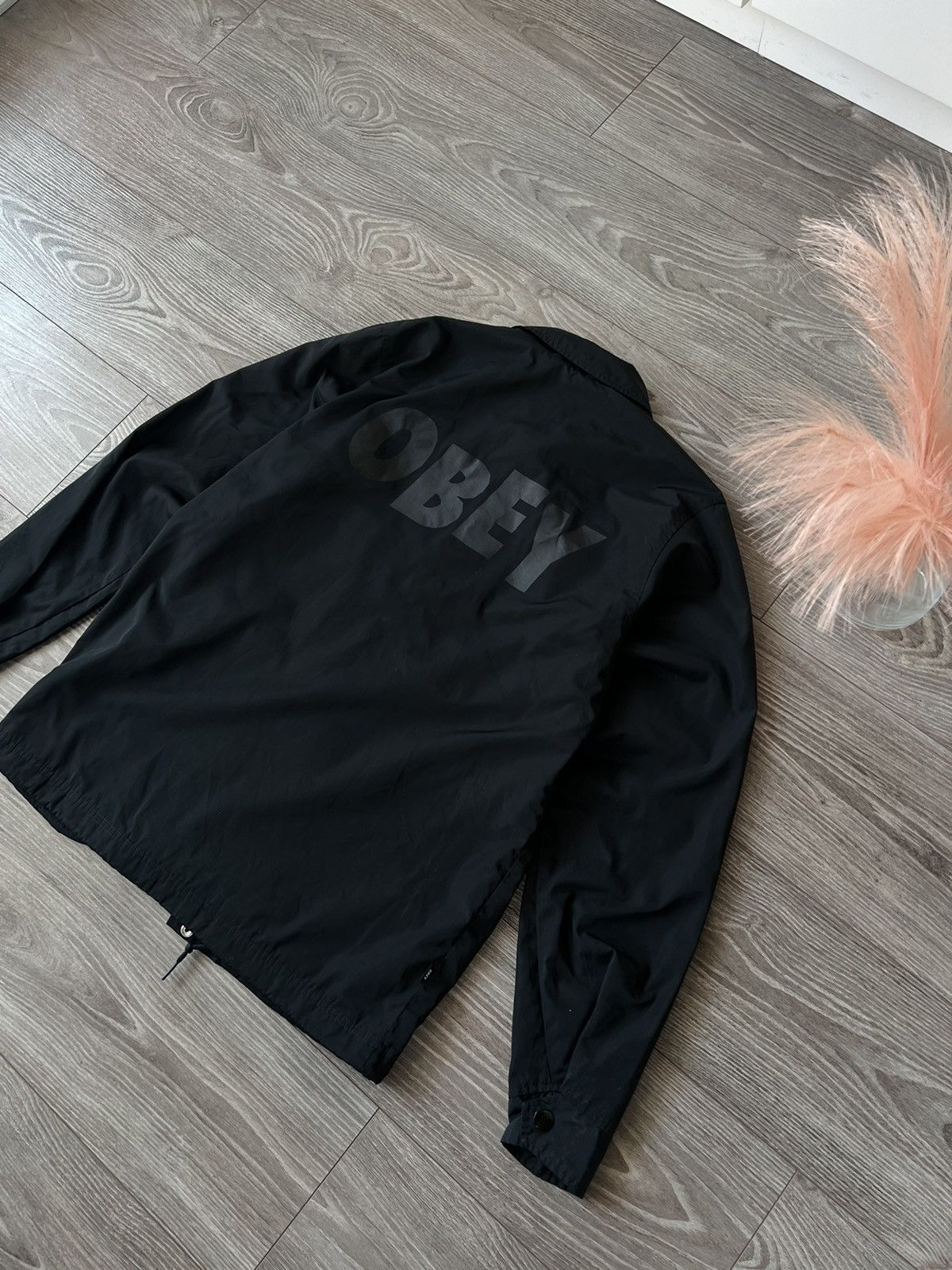 ‼️Obey Big logo Streetwear Nylon Fleece Tech Coach Jacket‼️