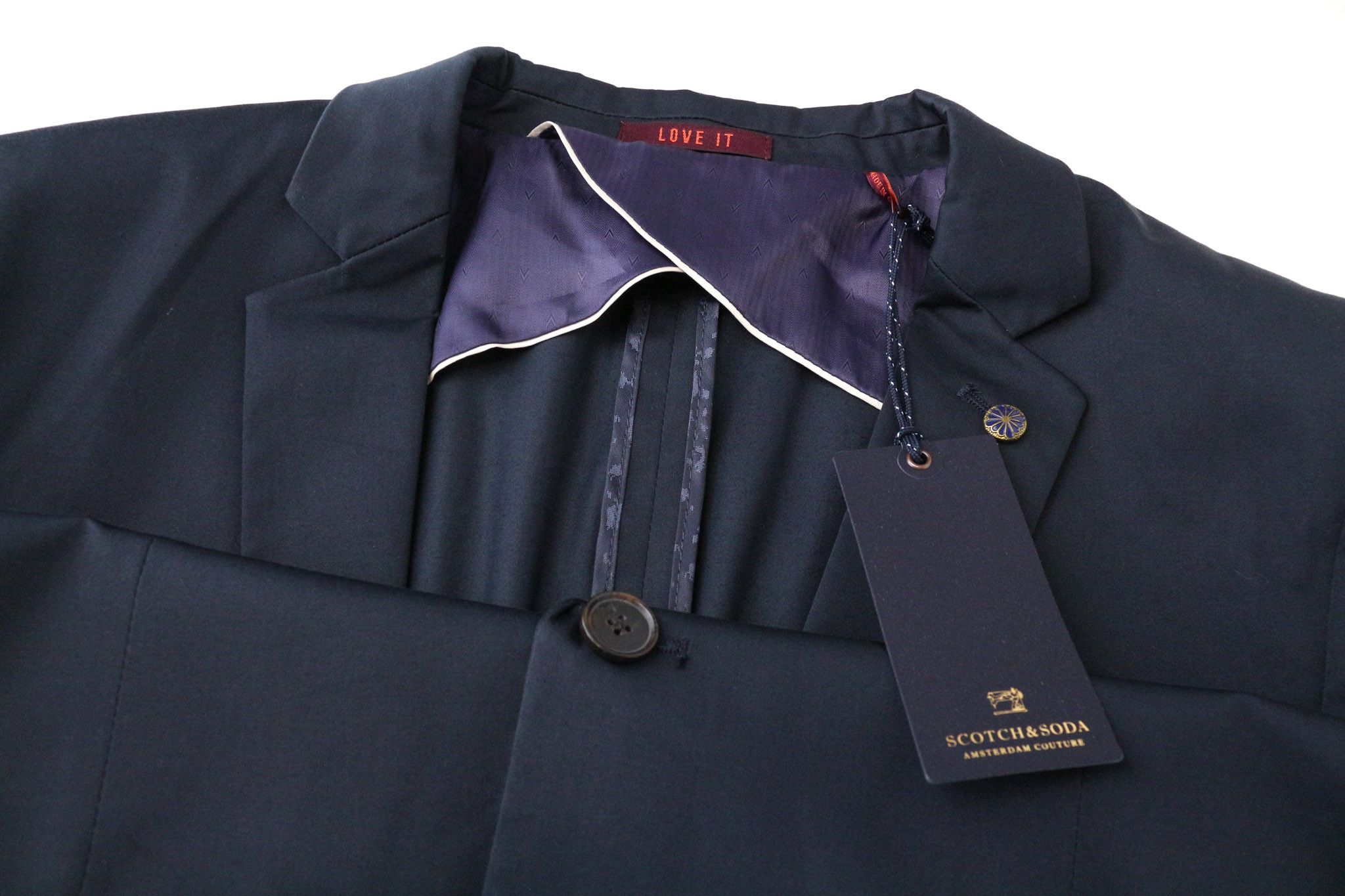 Scotch & Soda AMS COUTURE XL Navy Cotton Stretch Blazer 74433 Size 48R - 3 Thumbnail