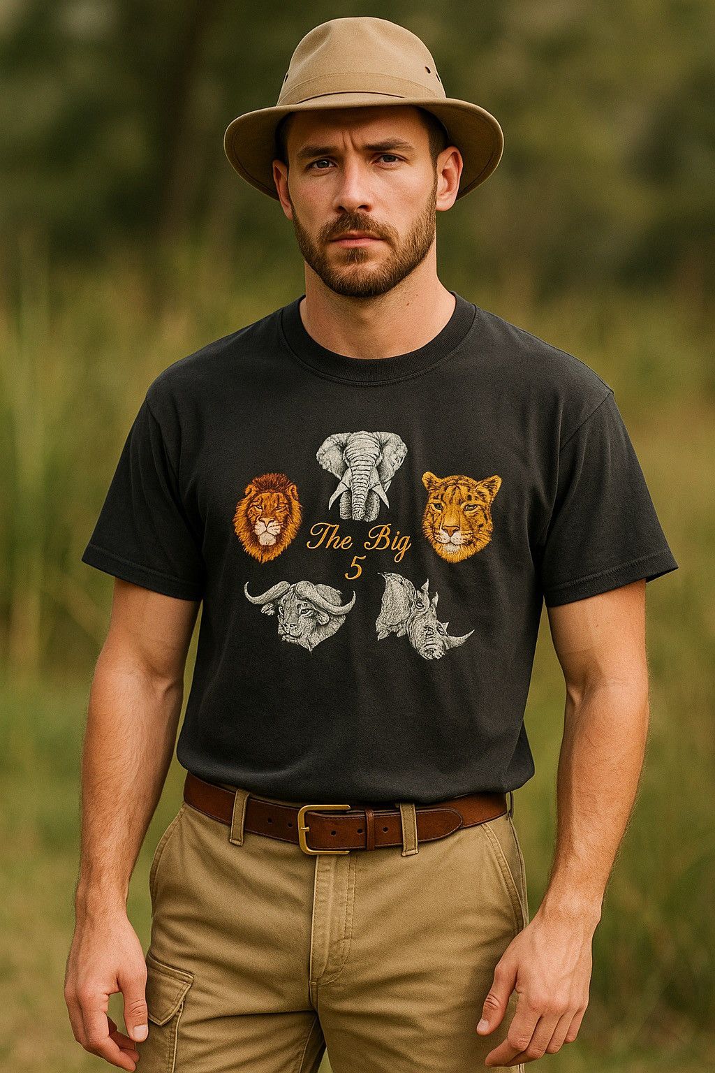 Vintage Vintage Rare 90s Safari “The Big 5” T-Shirt by Airborne Size US XL / EU 56 / 4 - 1 Thumbnail