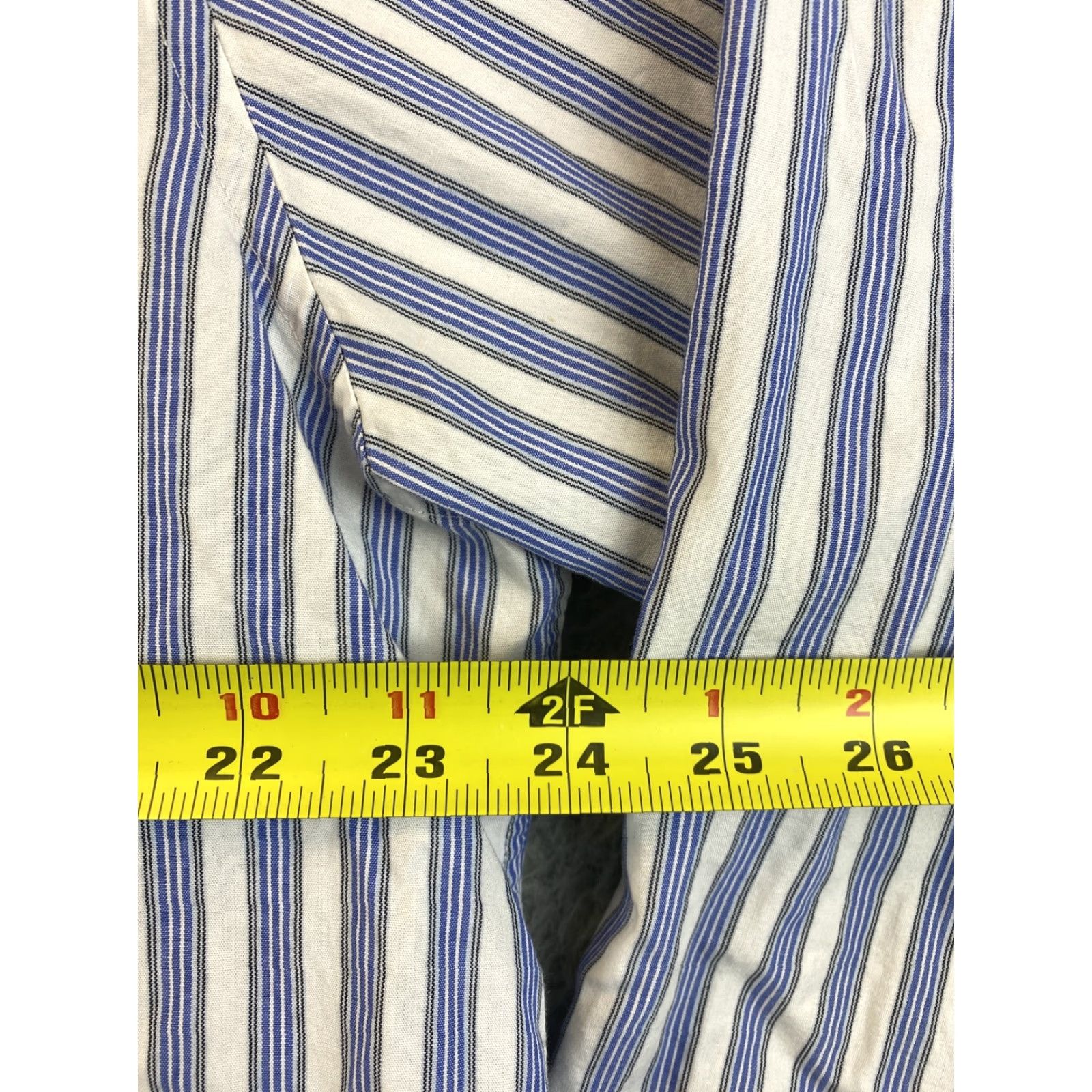 Nautica VINTAGE Nautica Dress Shirt Button-Down Striped Blue XL Men’s Shirt - Long Sleeve, Collared, Regular Fit Size 46R - 7 Thumbnail