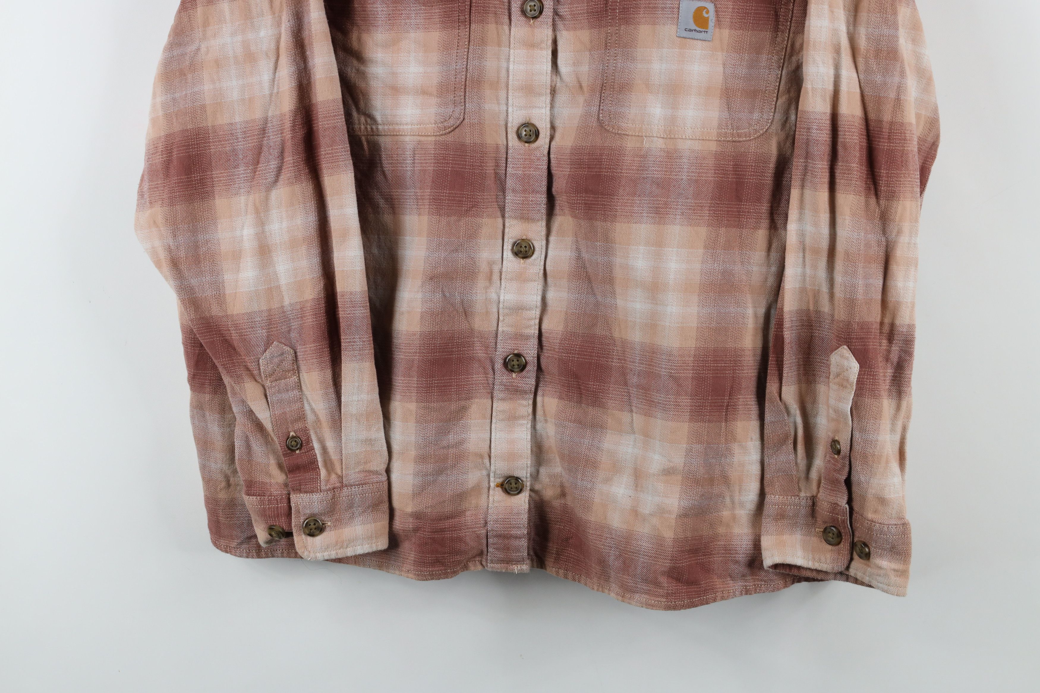 Carhartt × Vintage Vintage Carhartt Rugged Flex Flannel Collared Button Shirt Size XXL / US 16-18 / IT 52-54 - 3 Thumbnail