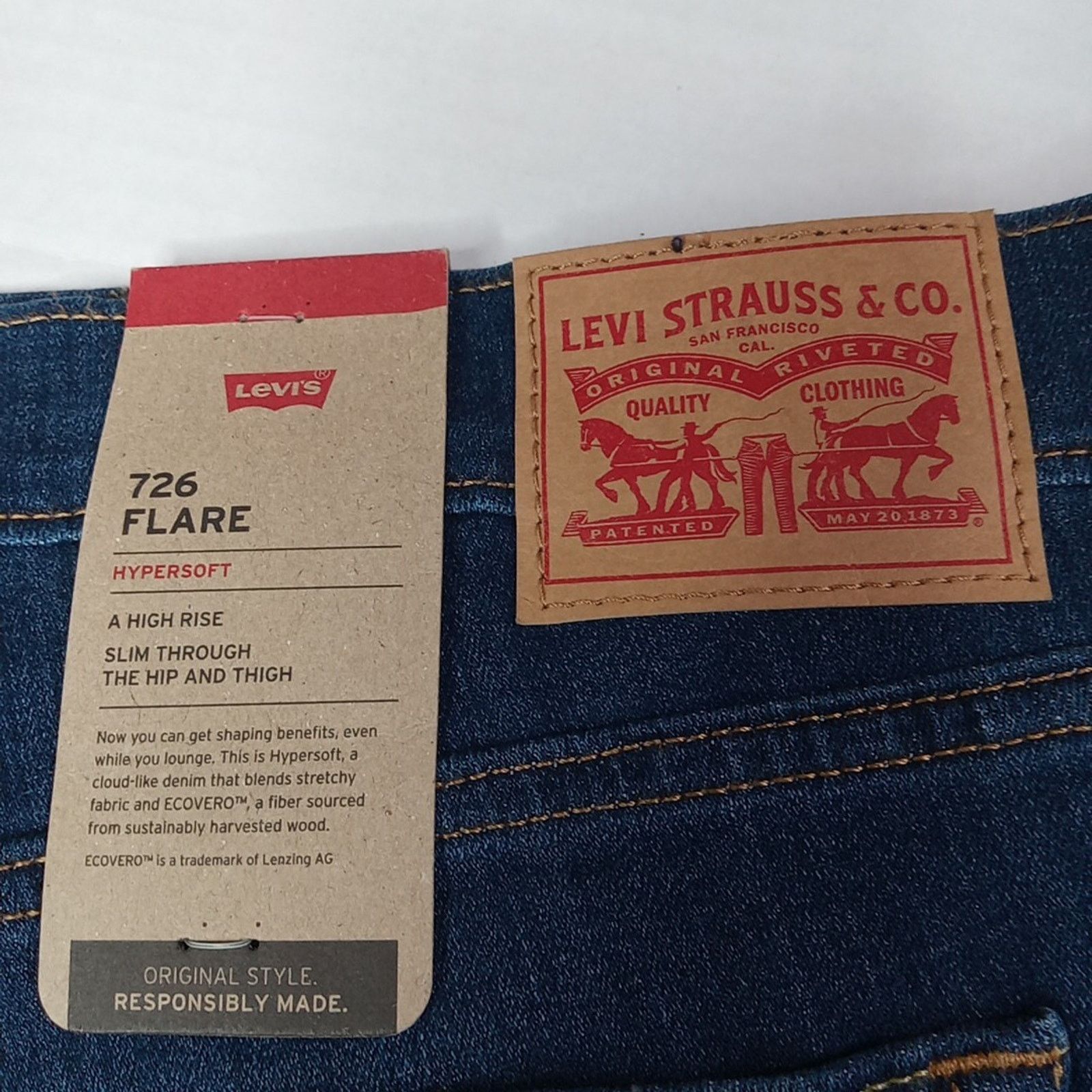 Levi's Levi's 726 High Rise Flare Jeans Women's Size 24W Blue New Size 42" / US 20 - 2 Thumbnail