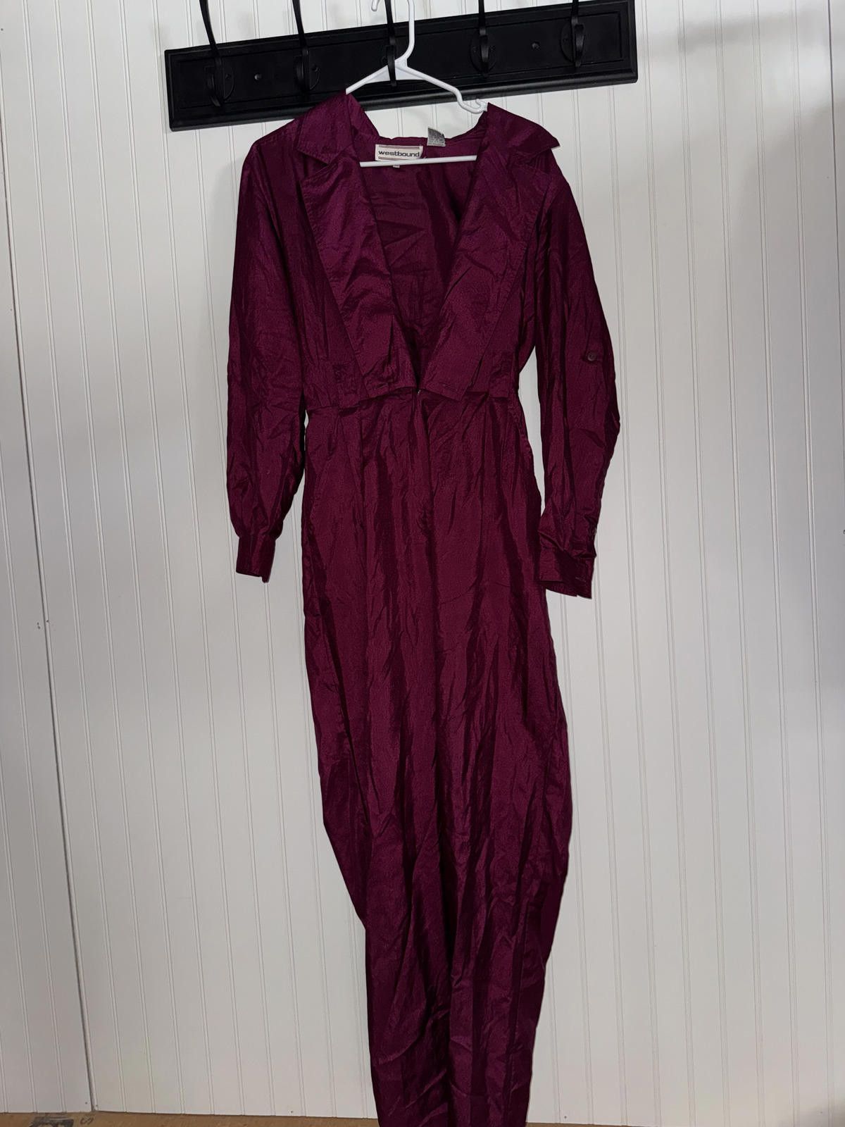Other Vintage Westbound Burgundy Polyester Jumpsuit Size 10 Size 32" / US 10 / IT 46 - 1 Thumbnail
