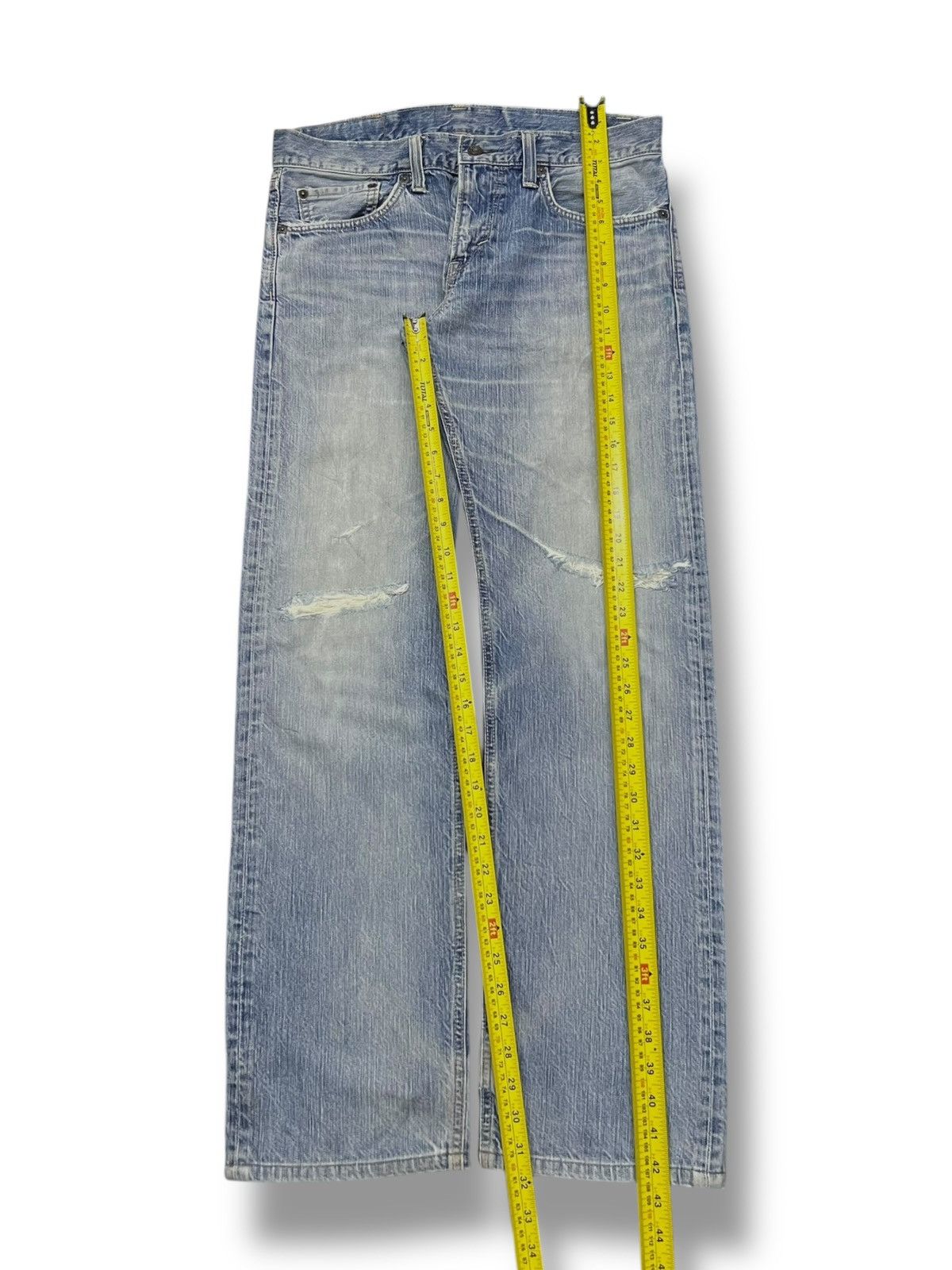 Edwin Vintage Edwin 502 RV - Faded Light Blue Wash, Distressed Size US 35 - 15 Thumbnail