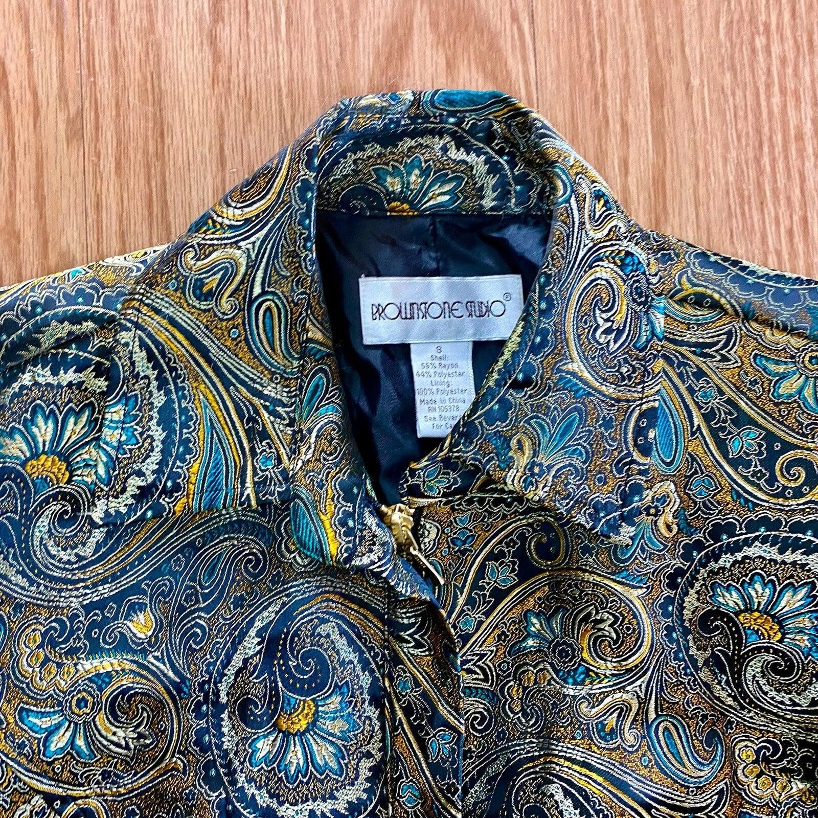 Other Brownstone Studio Vintage Gold Paisley Jacket Womens Small Size S / US 4 / IT 40 - 4 Thumbnail