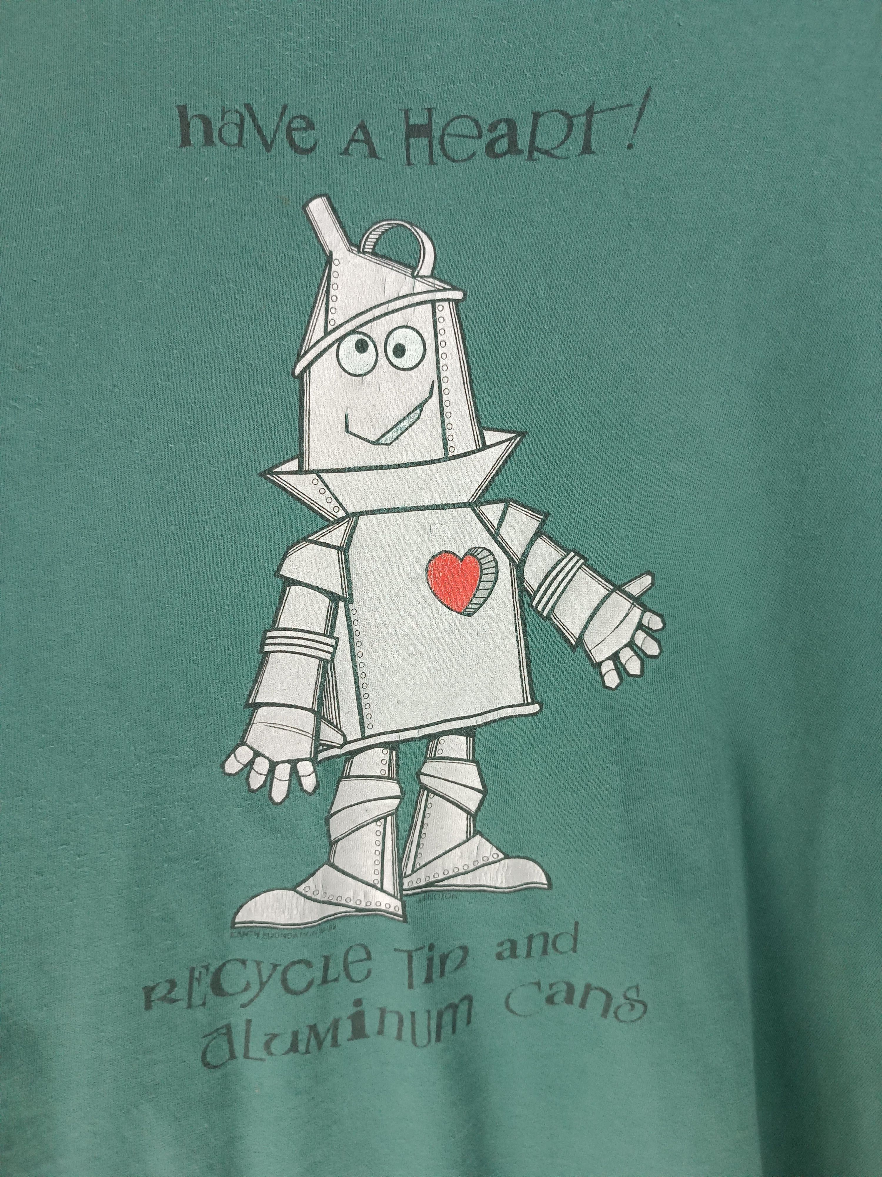 Vintage VINTAGE 90'S HAVE A HEART TIN MAN RECYCLE TEE wizard of oz Size US XXL / EU 58 / 5 - 8 Thumbnail