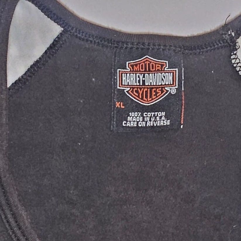 Harley Davidson VINTAGE Harley Davidson Raglan Zebra Print Sleeve Top Womens XL T-Shirt Made in USA Black V-Neck 3/4 Sleeve Rain All Seasons Casual Size XL / US 12-14 / IT 48-50 - 3 Thumbnail