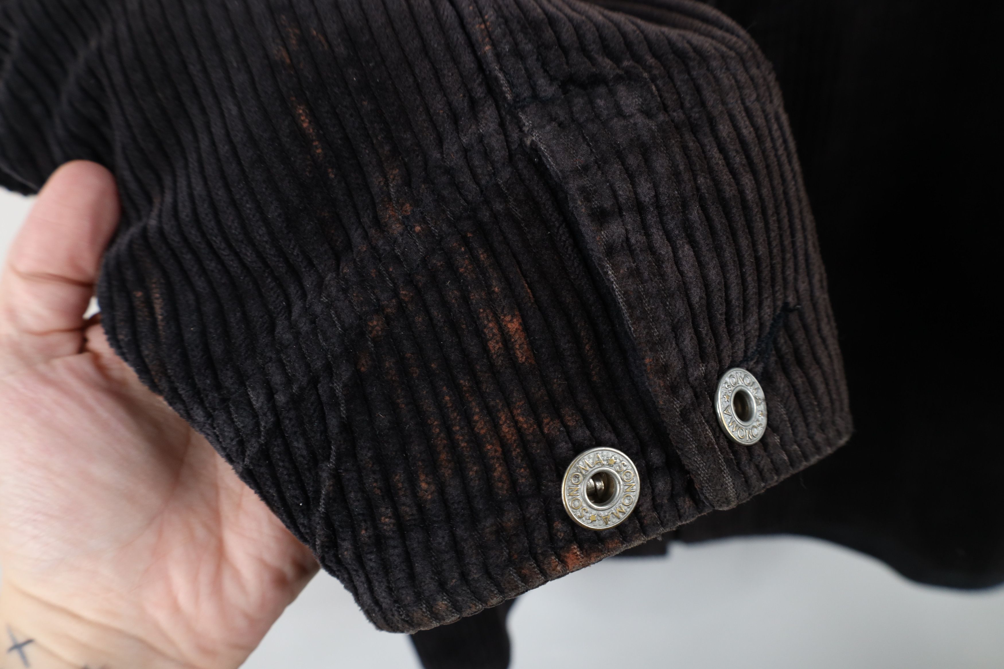 Vintage Vintage 90s Streetwear Full Zip Corduroy Shirt Jacket Black Size 3XL / US 20-22 - 6 Thumbnail