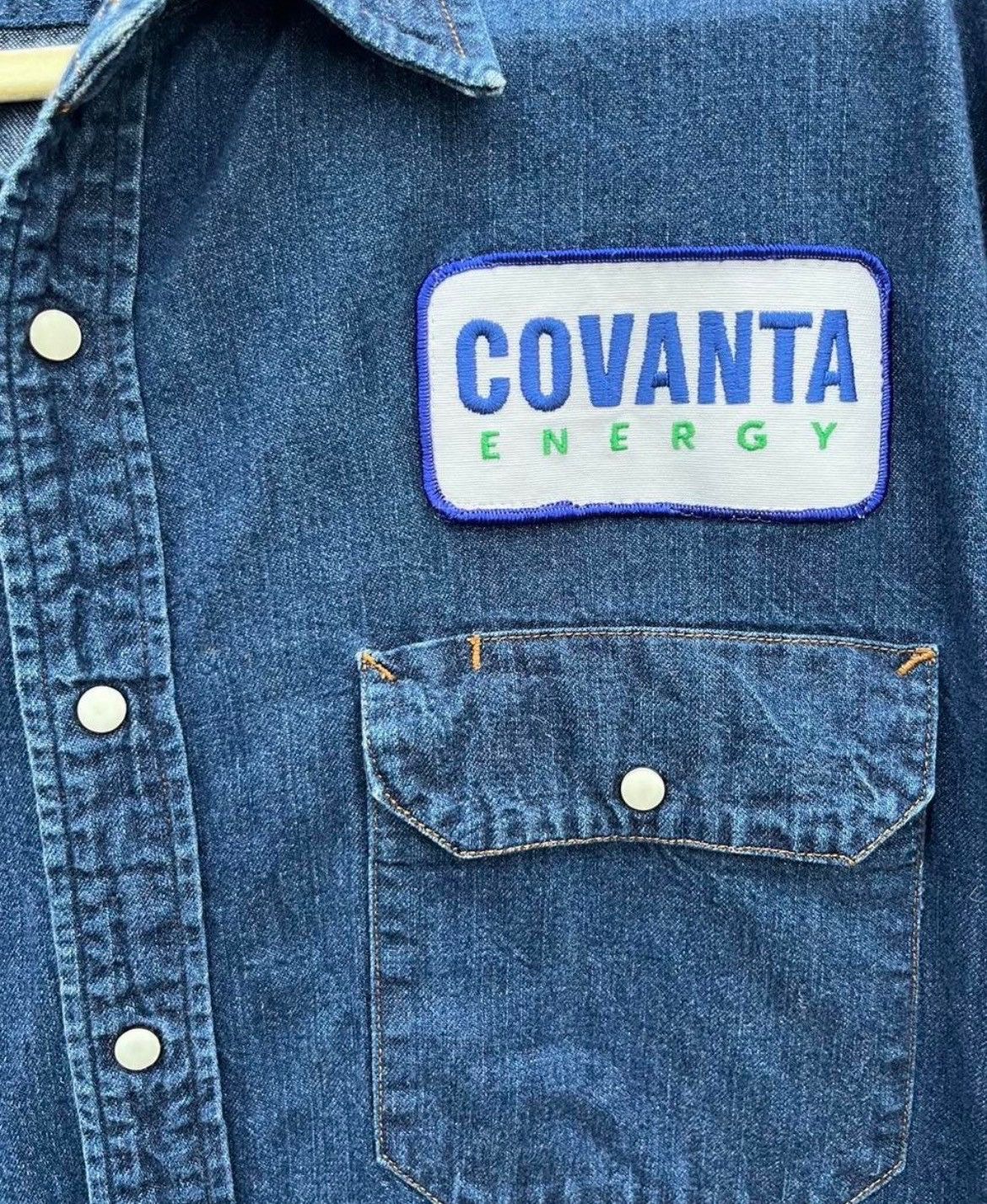 Other Vintage Pearl Button Covanta Blue Denim Button-Up Work Shirt Size US XXL / EU 58 / 5 - 4 Thumbnail