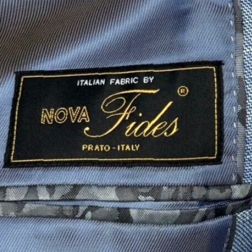 Vintage Nova Fides Blazer Jacket Men 40R Blue Linen Blend 2-Button Notch Lapel Regular Fit Vintage: No Size 40R - 4 Thumbnail