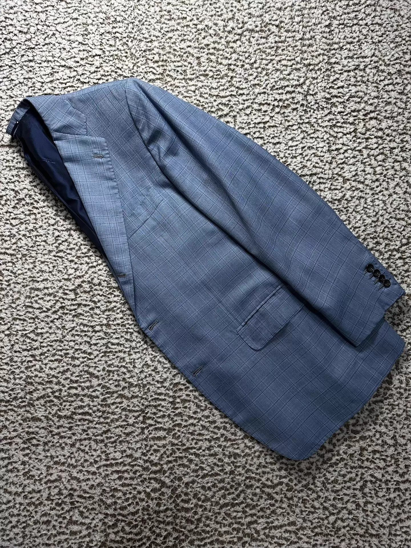 Kiton Blue Checkered Lightweight Blazer Size US M / EU 48-50 / 2 - 6 Thumbnail
