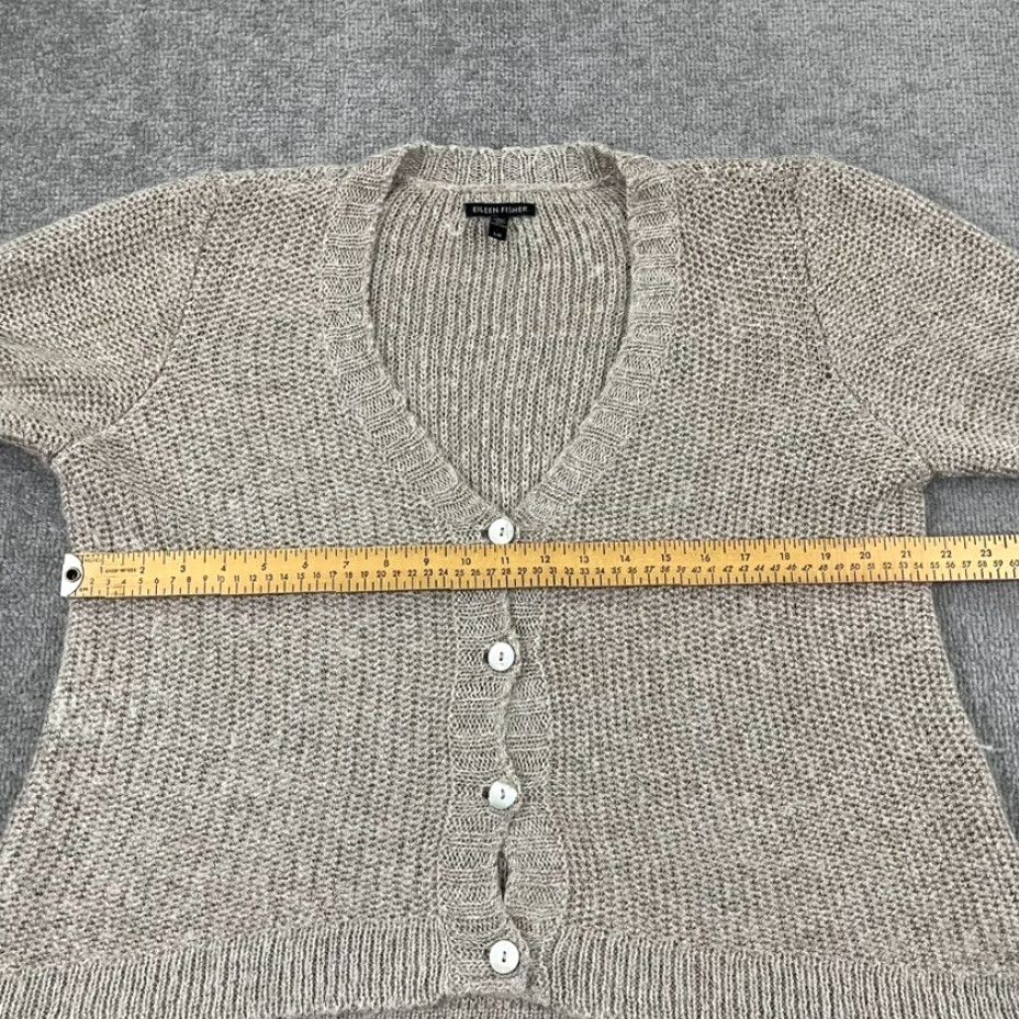 Eileen Fisher EILEEN FISHER Cardigan Sweater Womens Large Mohair Alpaca Viscose V-Neck L/S Size L / US 10 / IT 46 - 6 Thumbnail