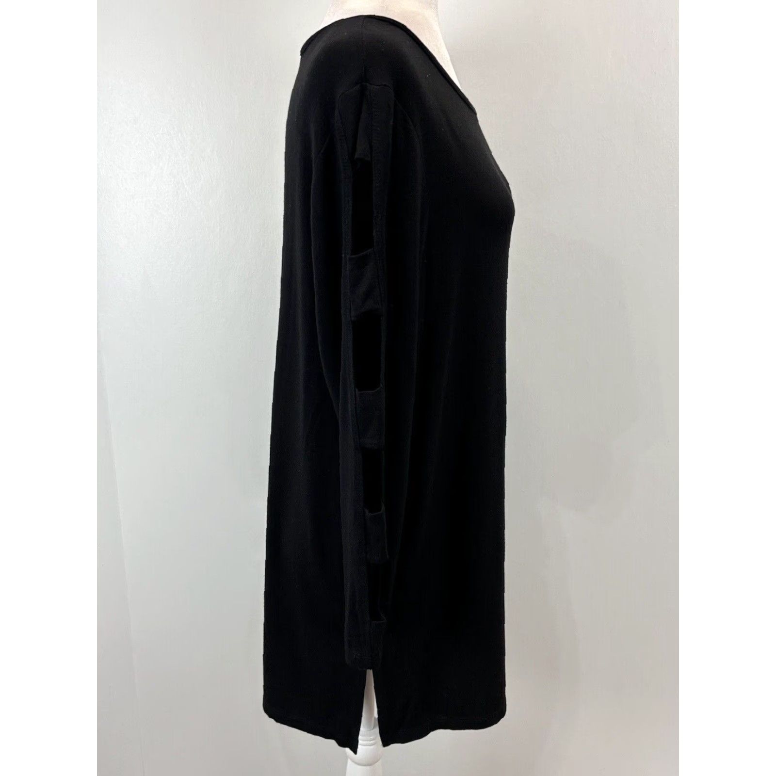 Vintage Chicos Women's Black Long Sleeve Tunic Top Shirt Size Large Size L / US 10 / IT 46 - 4 Thumbnail