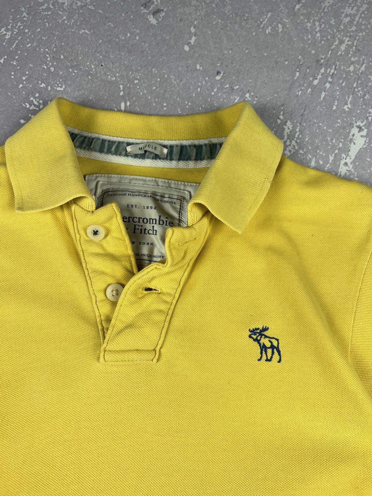 Abercrombie & Fitch Vintage Y2K Abercrombie&Fitch Polo T Shirt Mens S-M Yellow Size US S / EU 44-46 / 1 - 4 Thumbnail