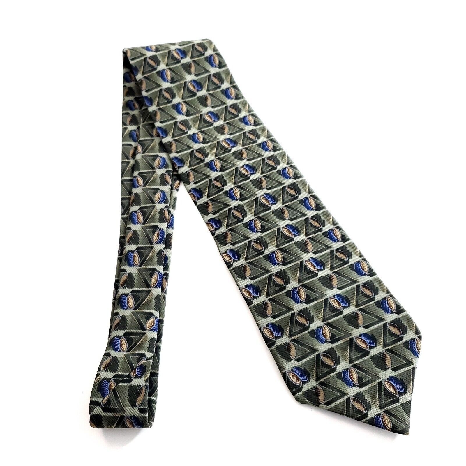 Croft & Barrow Croft & Barrow Green Print Geometric Wide Silk Tie Size ONE SIZE - 6 Thumbnail
