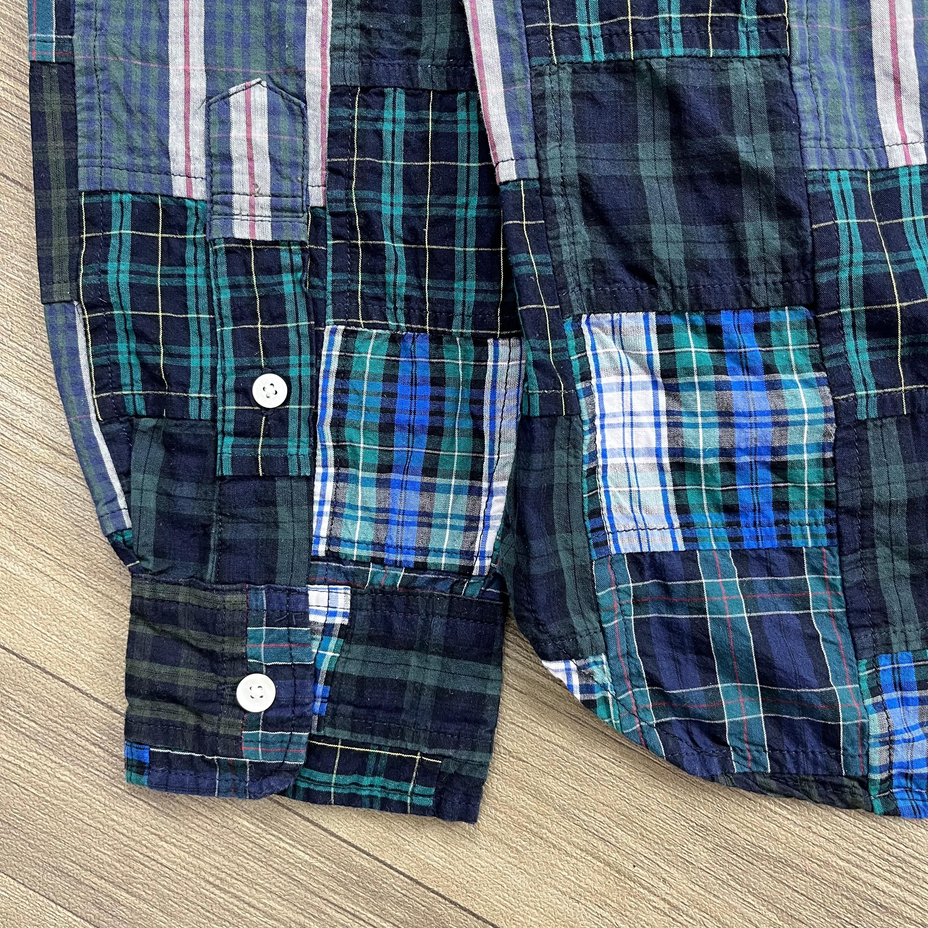 Beams Plus 00's Beams Plus Japanese Brand Patchwork Plaid Long Shirt Size US M / EU 48-50 / 2 - 12 Thumbnail