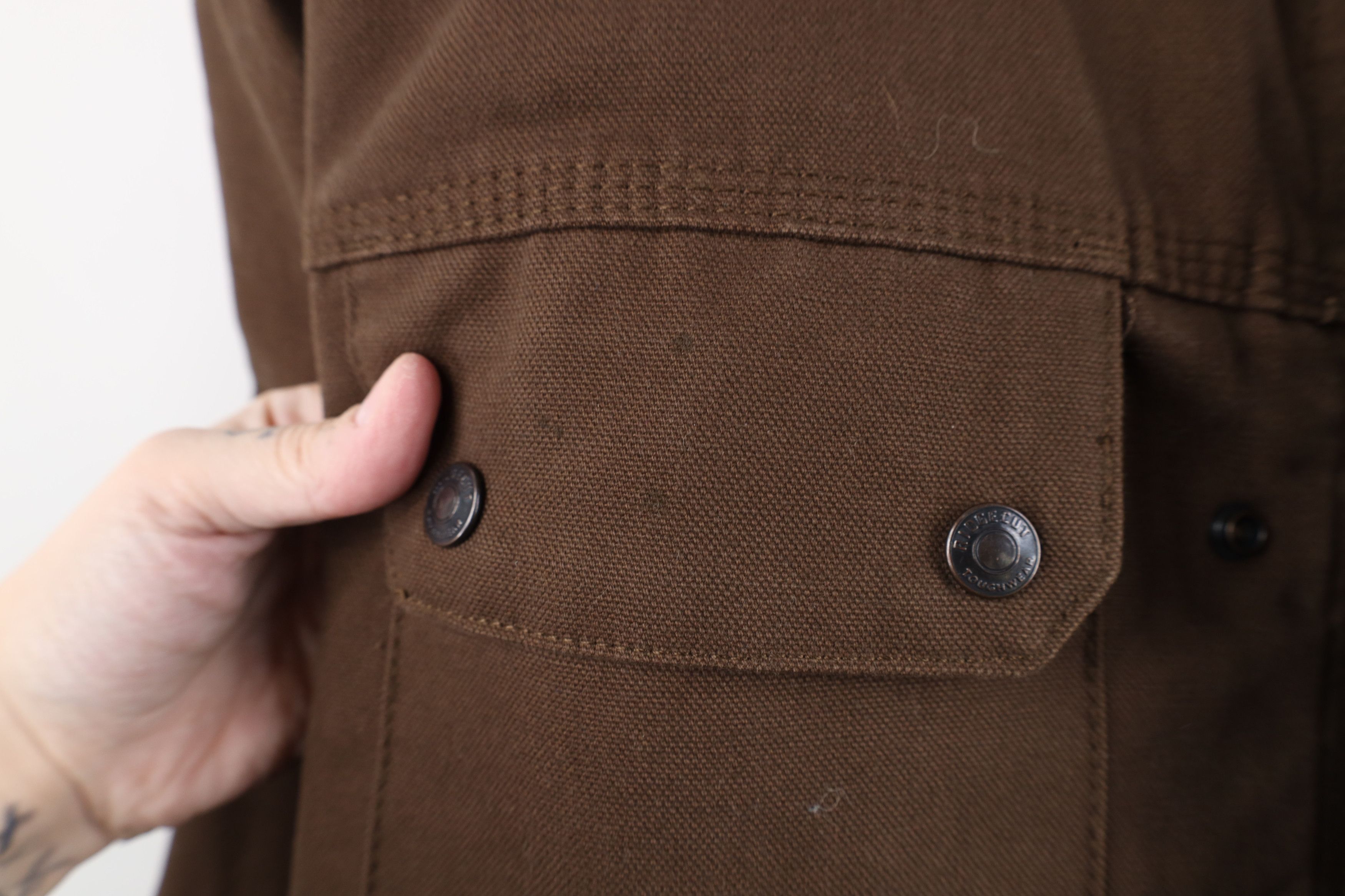 Vintage Vintage Y2K Streetwear Lined Canvas Hooded Jacket Brown Size US XXL / EU 58 / 5 - 4 Thumbnail