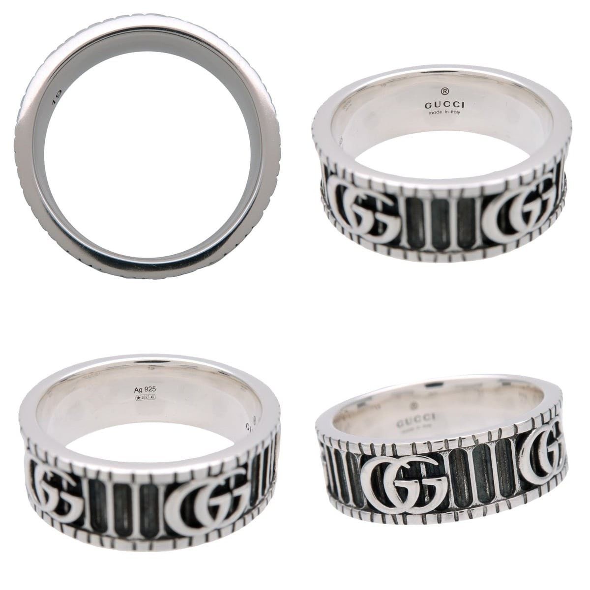 Gucci Gucci Double G Wide Ring Sterling Silver Size ONE SIZE - 3 Thumbnail