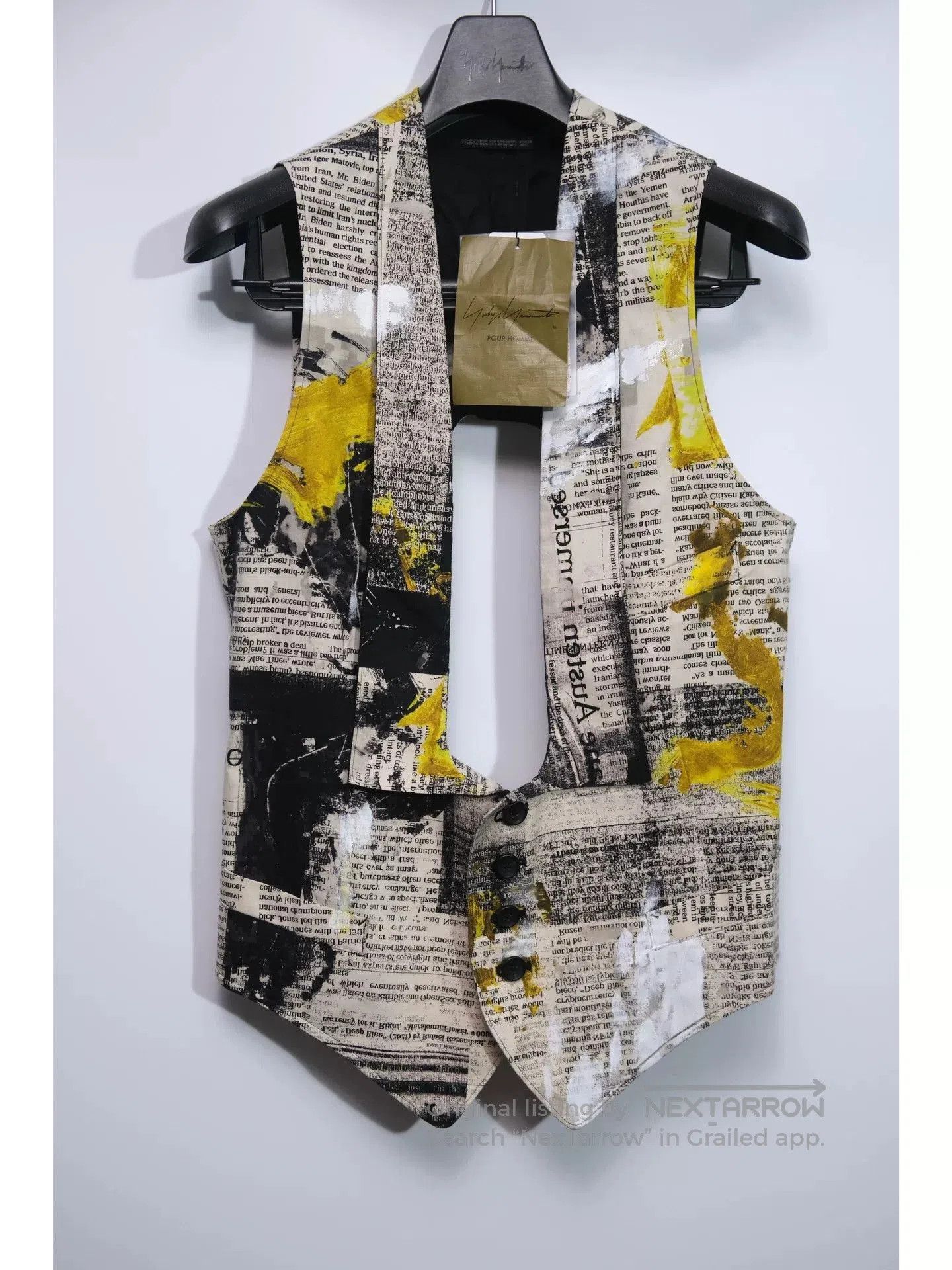 Yohji Yamamoto Yohji Yamamoto Yellow Newspaper Vest. Size US M / EU 48-50 / 2 - 1 Thumbnail