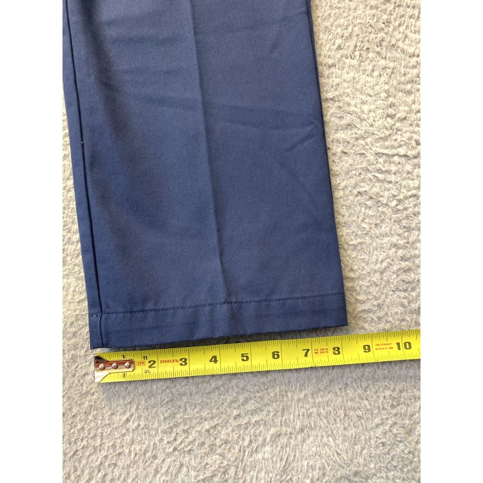 Izod VINTAGE Izod American Chino Pants Men's 40x30 Navy Chino Flat Front Straight Leg Regular Fit 40in Inseam Navy/Blue Mens Size US 40 / EU 56 - 6 Thumbnail