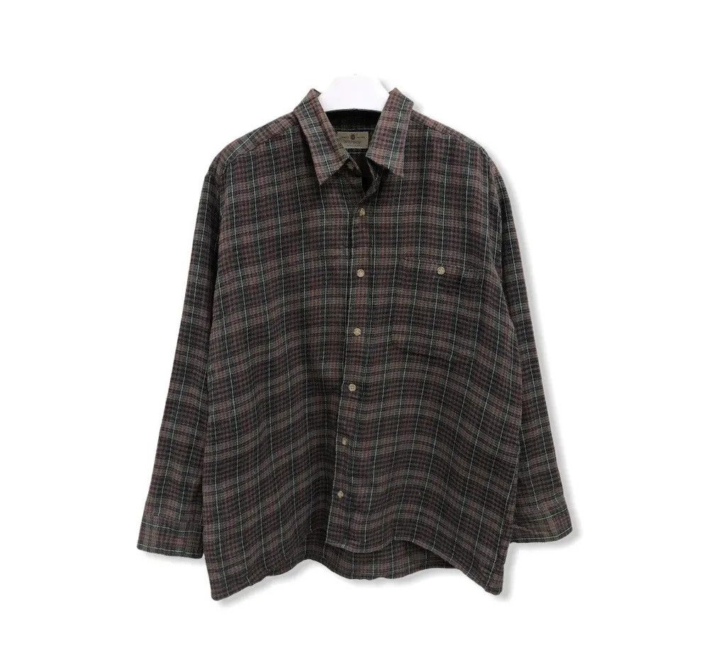 Flannel × Vintage Vintage Deep Basic Plaid Tartan Flannel Shirt 👕 Size US M / EU 48-50 / 2 - 1 Thumbnail