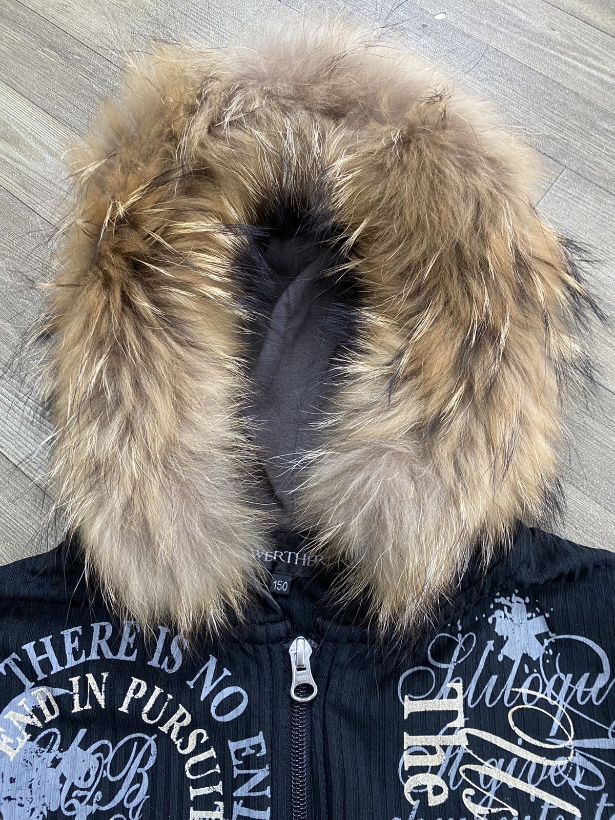 Japanese Brand 2000s Werther Skulls Poem Cross Grunge Punk Fur Zip Hoodie Size US M / EU 48-50 / 2 - 5 Thumbnail