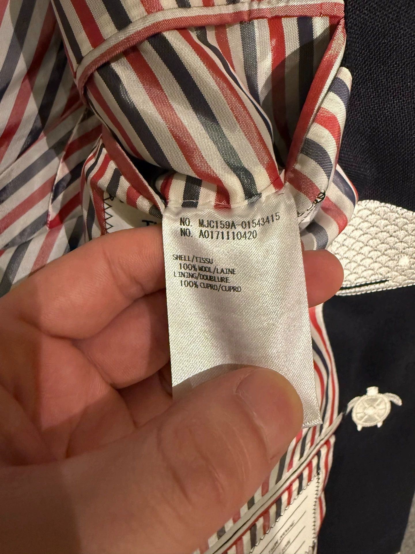 Thom Browne Thom Browne Rare Ocean Embroidered Slim Navy Suit Size US L / EU 52-54 / 3 - 5 Thumbnail