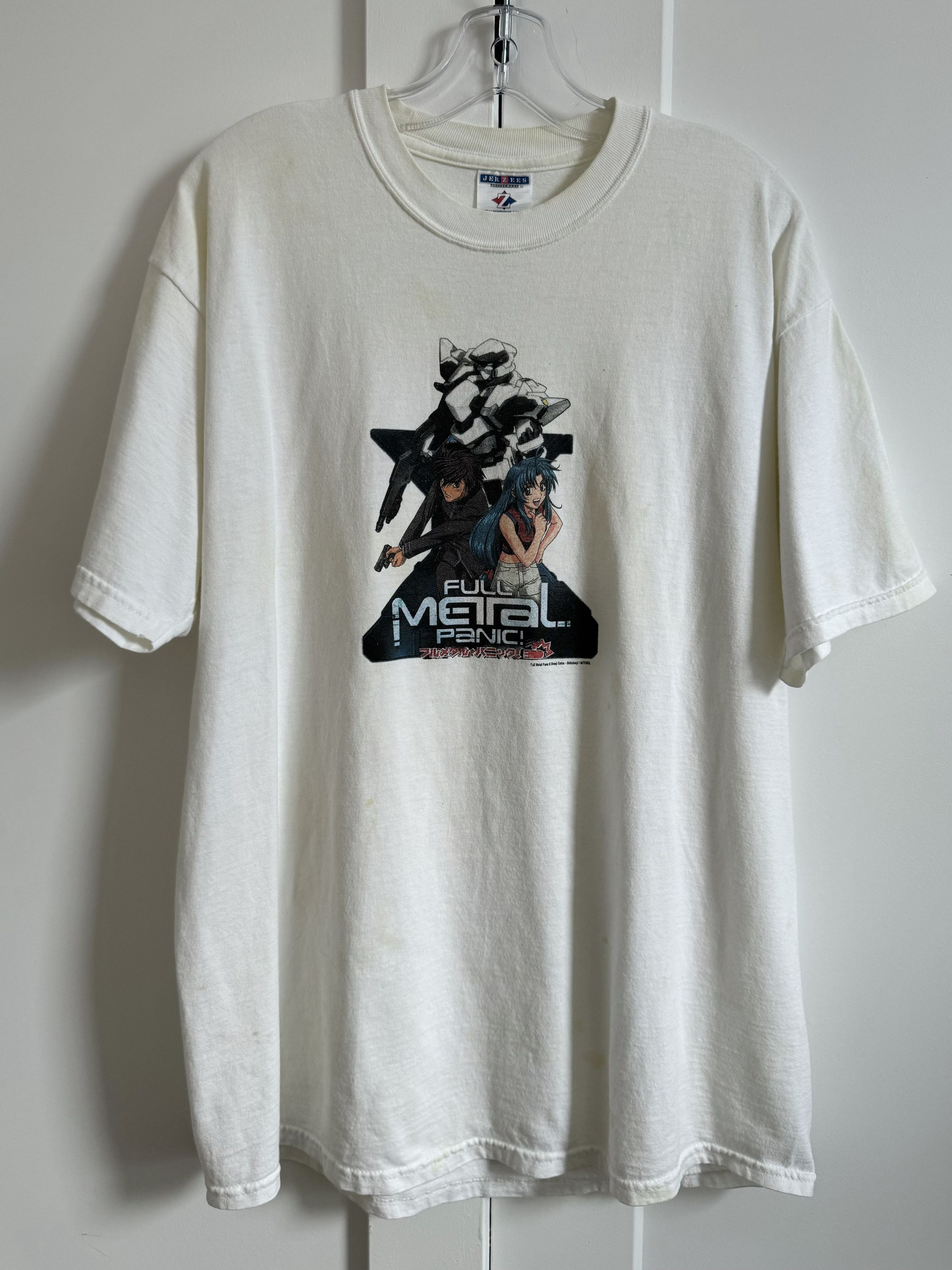Jerzees Vintage Full Metal Panic! "Anime" Promo White T-shirt 2002 Size US XL / EU 56 / 4 - 1 Thumbnail
