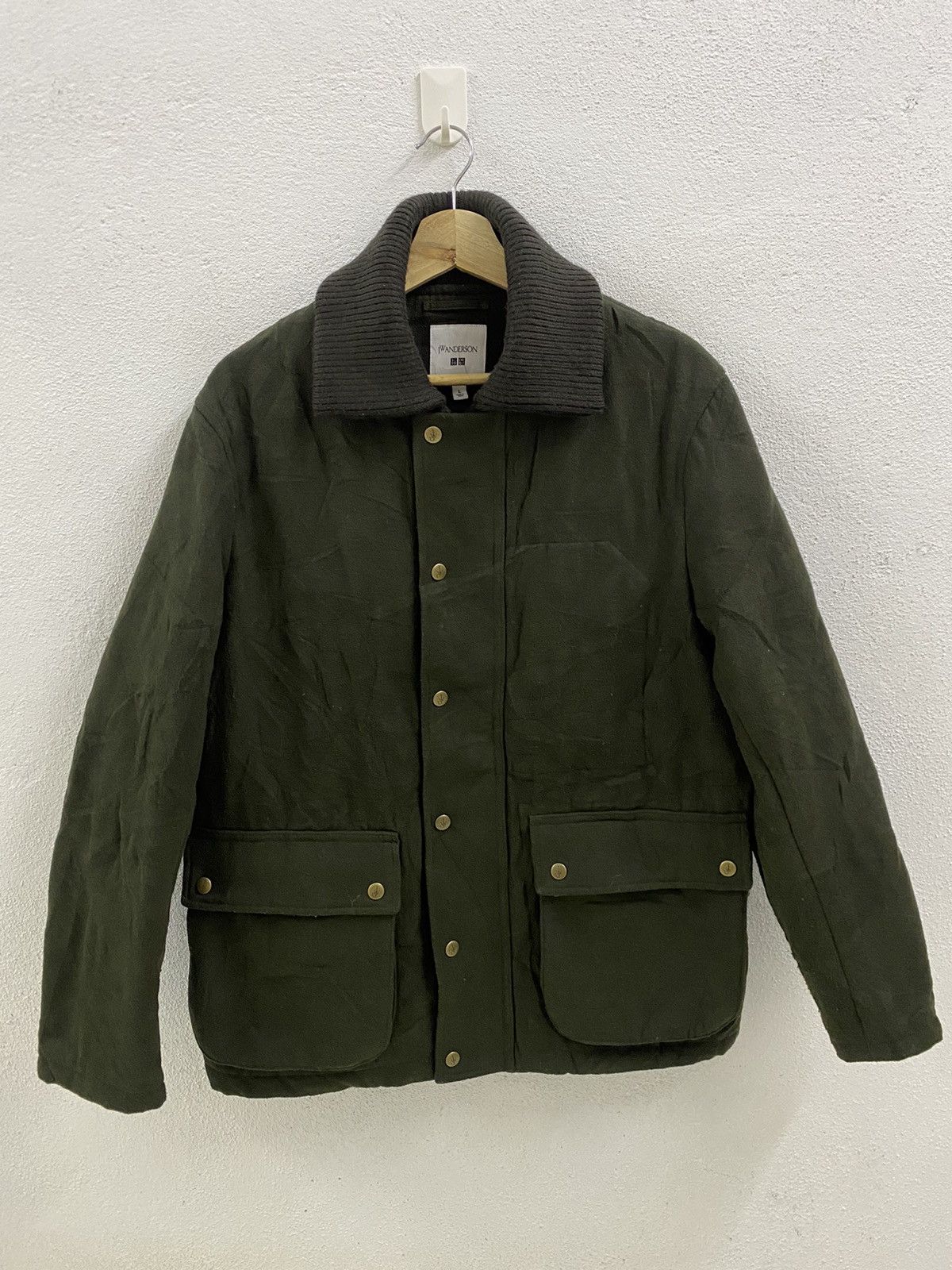 image of J W Anderson x Uniqlo J.w..anderson Wool Jacket in Olive Green, Men's (Size Large)