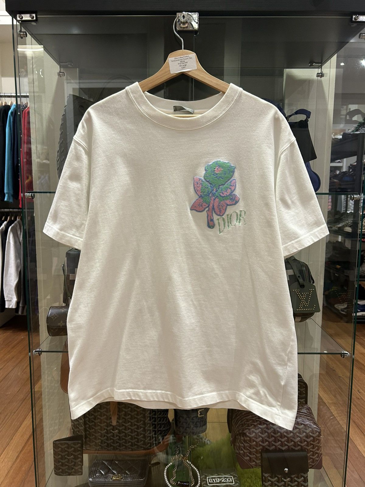 Dior X Alex Foxton Embroidered Flower Tee