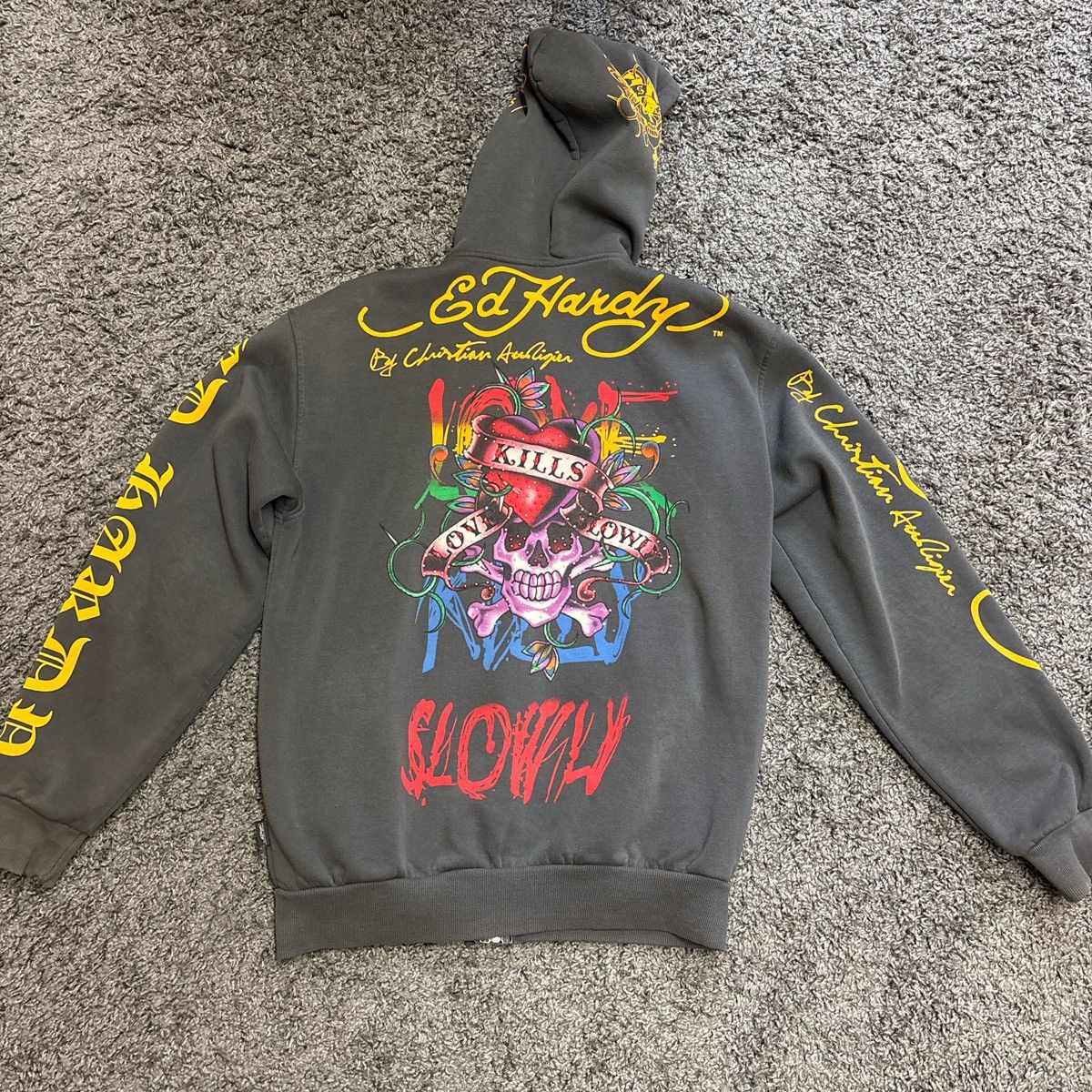 Christian Audigier Vintage 00s Zip-hoodie Y2K Ed Hardy by Christian Audigier Size US M / EU 48-50 / 2 - 2 Thumbnail