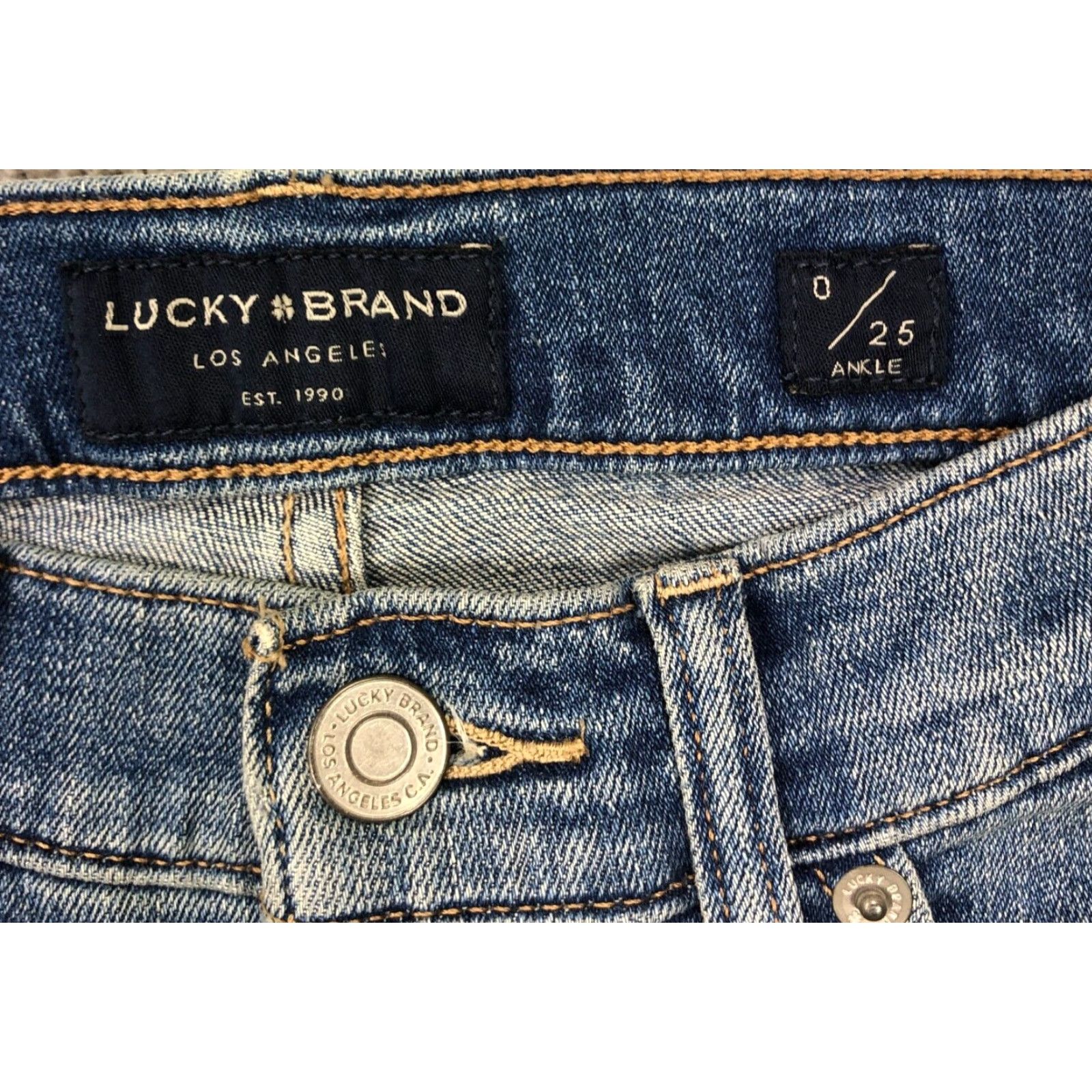 Lucky Brand Lucky Brand Jeans Women Skinny 0 25 Ankle Raw Hem Distressed Blue Denim Pants Size 25" / US 0 / IT 36 - 3 Thumbnail