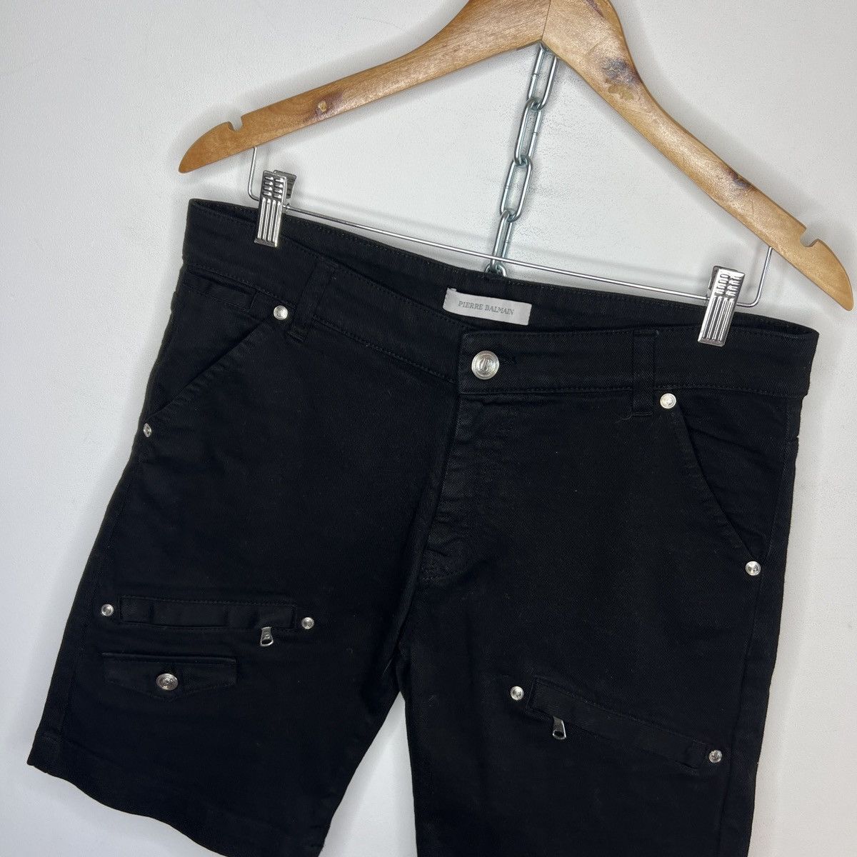 Balmain Pierre Balmain Denim Shorts Jeans Pants Black Drip Drill Size US 32 / EU 48 - 4 Thumbnail