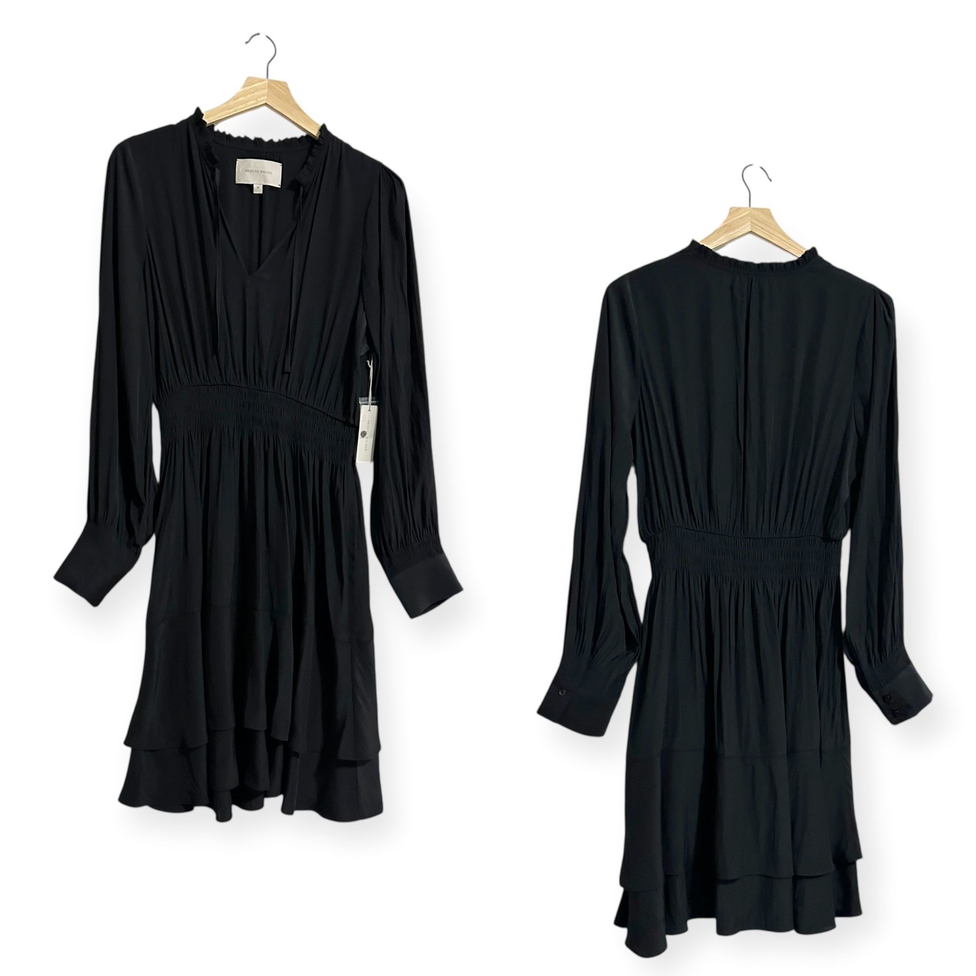 Brochu Walker Brochu Walker The Olivia Smocked Dress, Black Onyx, Size M, Size M / US 6-8 / IT 42-44 - 15 Thumbnail