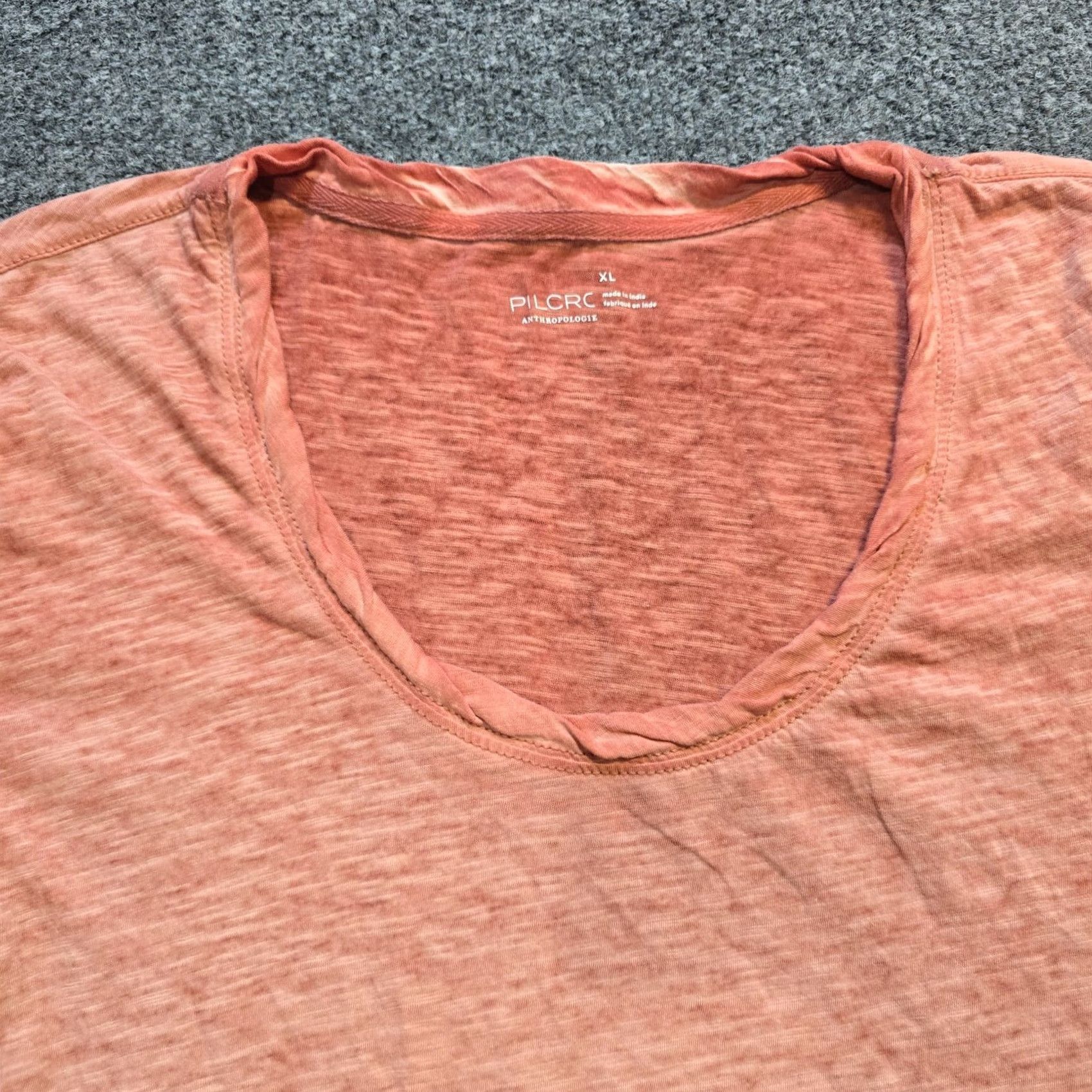 Vintage Pilcro Anthropologie Top Womens XL Orange Short Sleeve T-Shirt Casual Shirt Bohemian Authentics? Size XL / US 12-14 / IT 48-50 - 2 Thumbnail