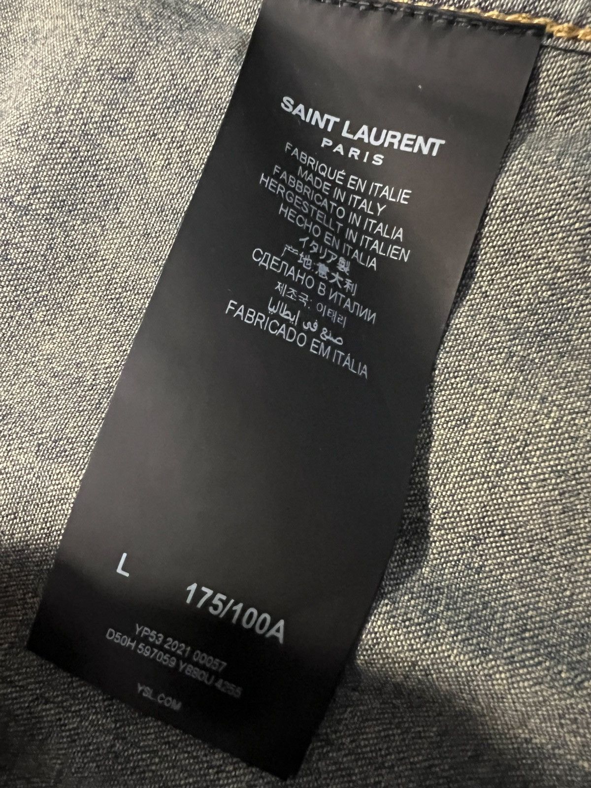 Retail $900 Saint Laurent Western Denim Shirt
